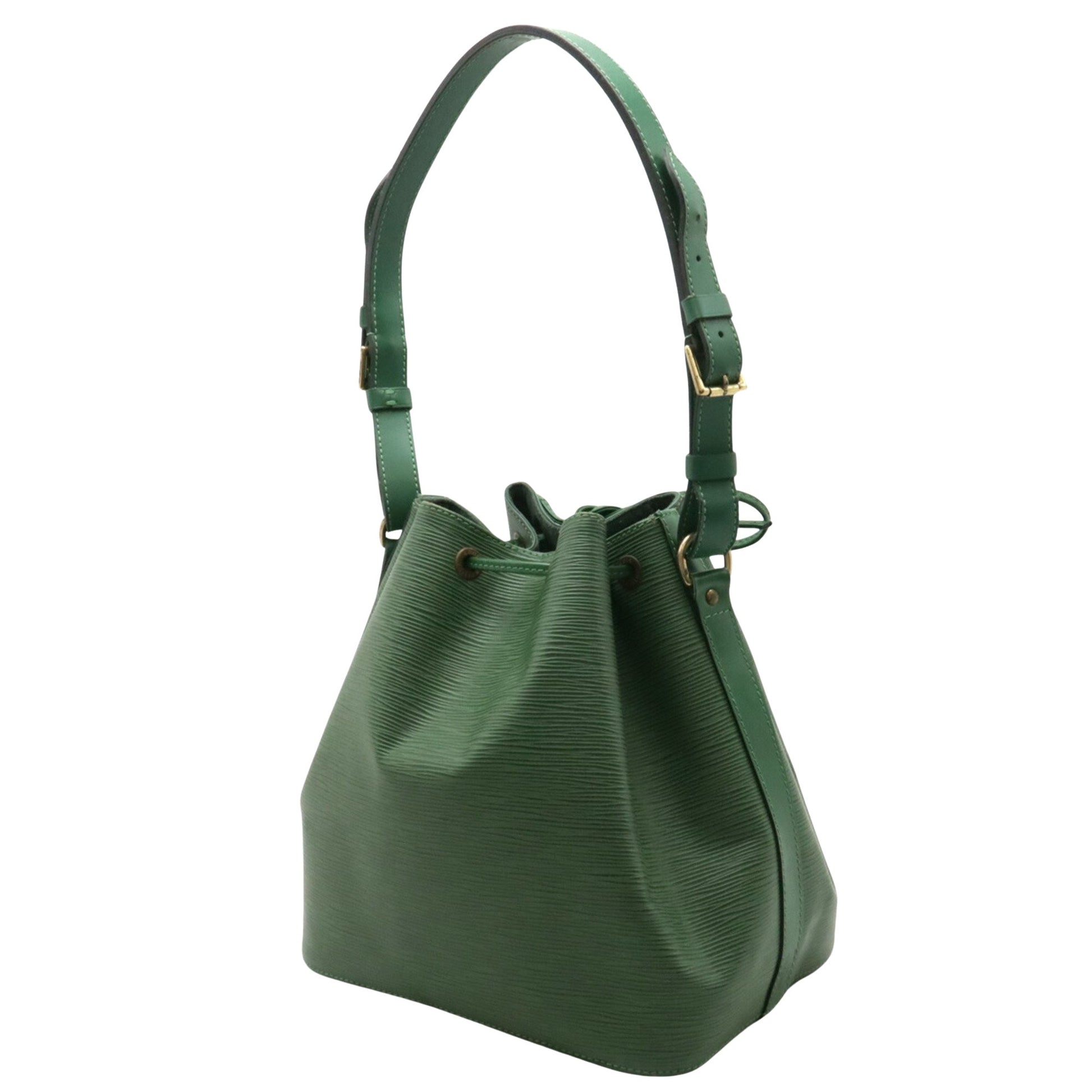 Louis Vuitton Petit Noé, Green, Leather, shoulder