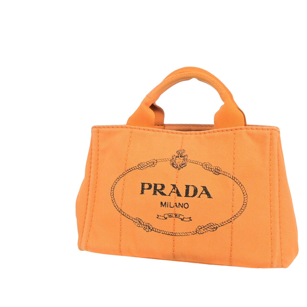 Prada Canapa, Orange, Canvas, handbag