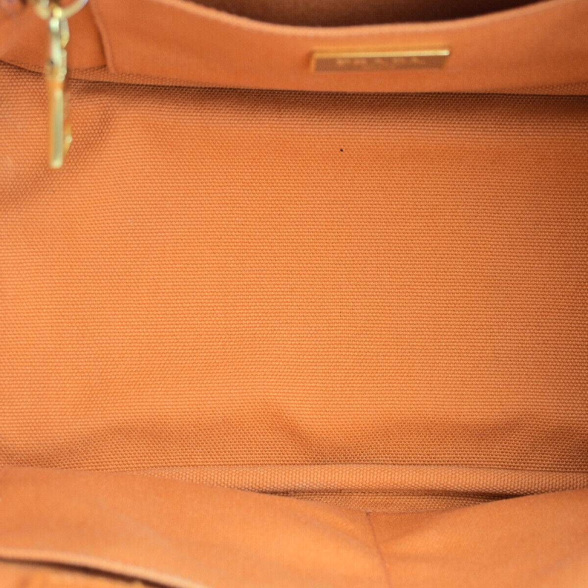 Prada Canapa, Orange, Canvas, handbag