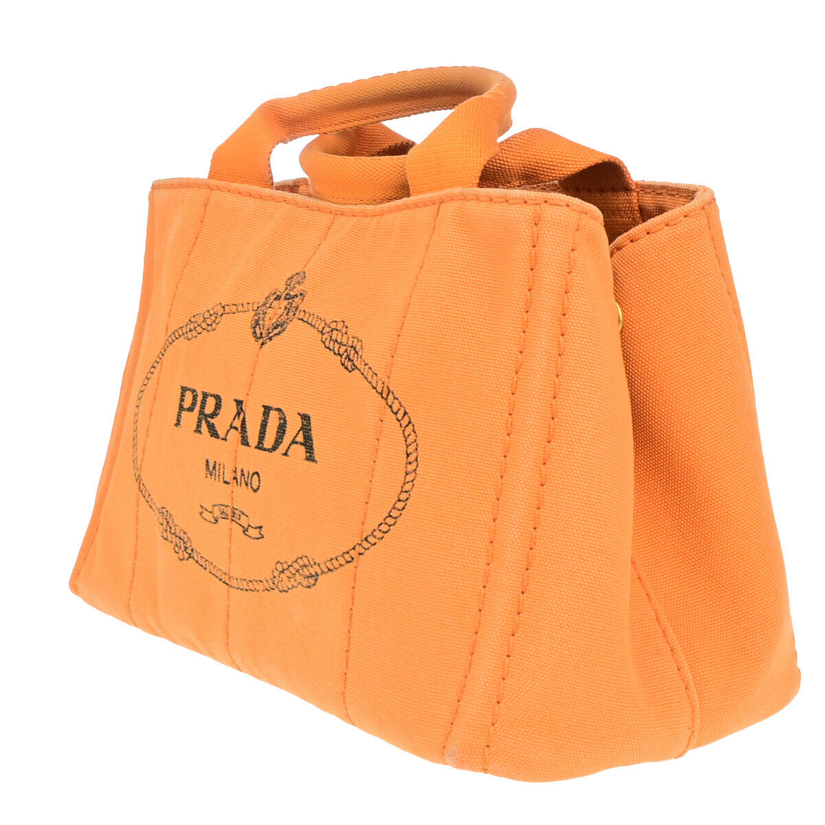 Prada Canapa, Orange, Canvas, handbag