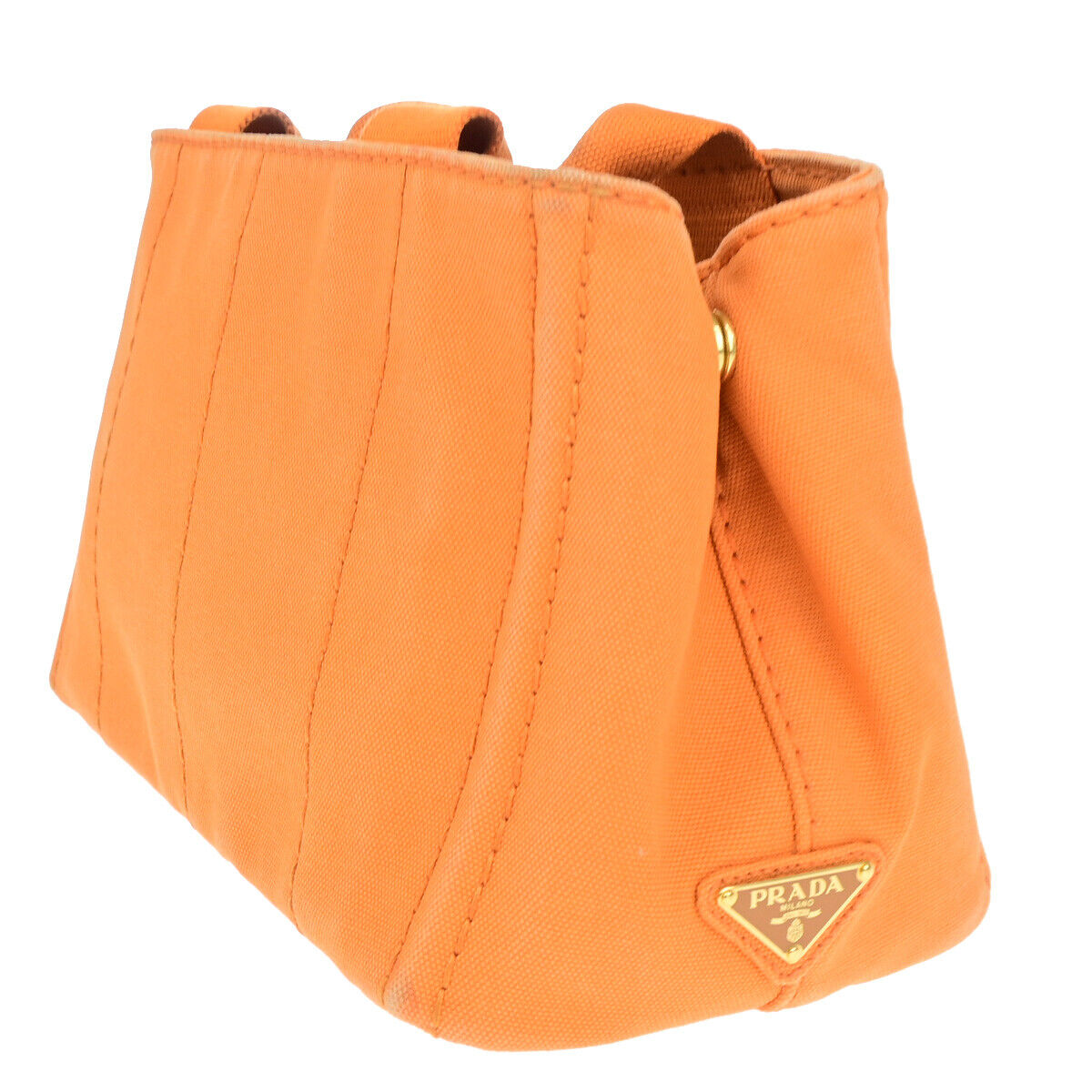 Prada Canapa, Orange, Canvas, handbag