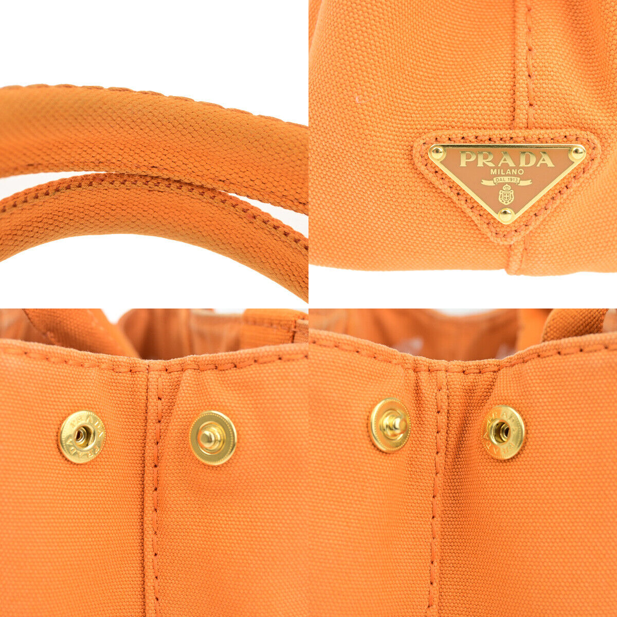 Prada Canapa, Orange, Canvas, handbag