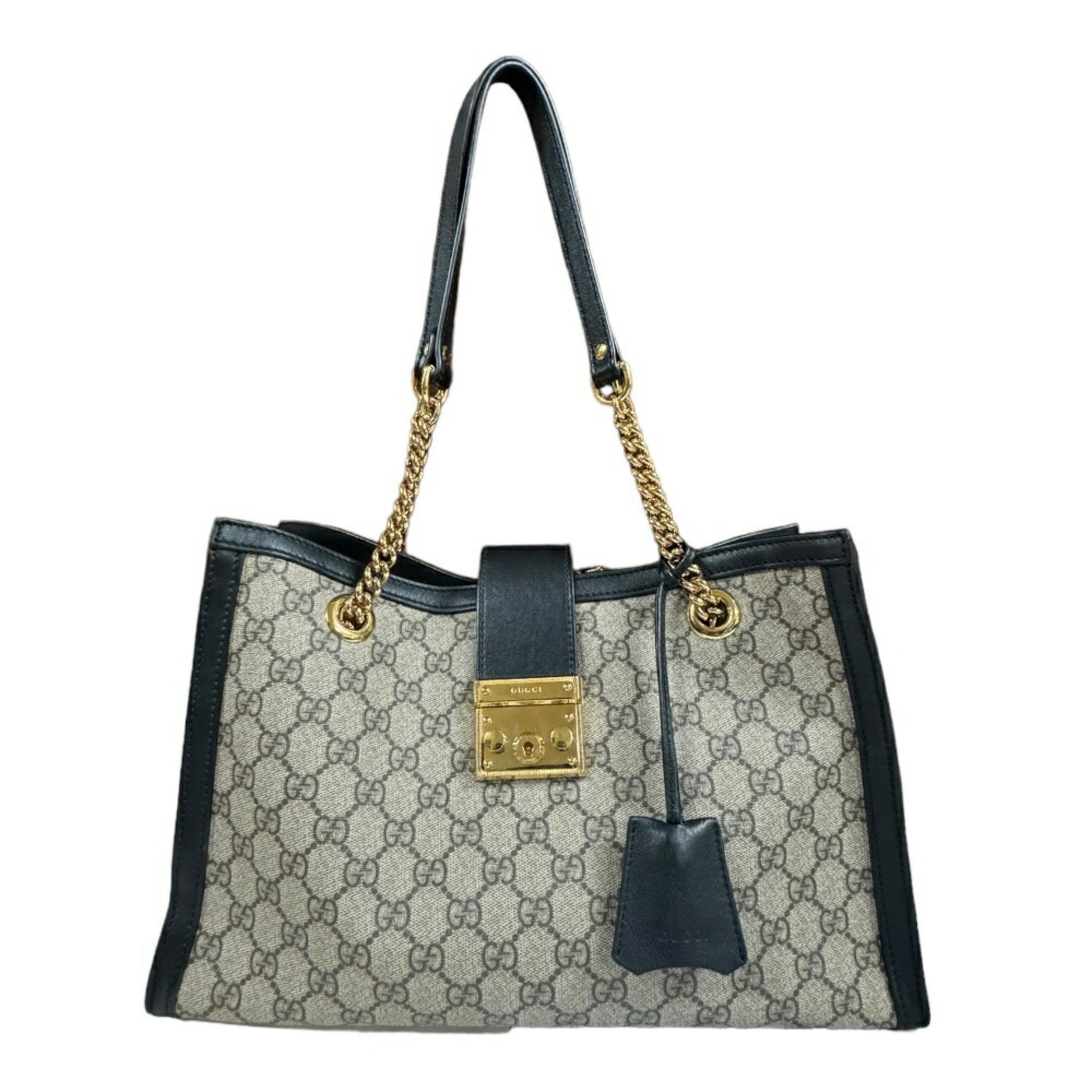 Gucci Padlock, Beige, Canvas, shoulder