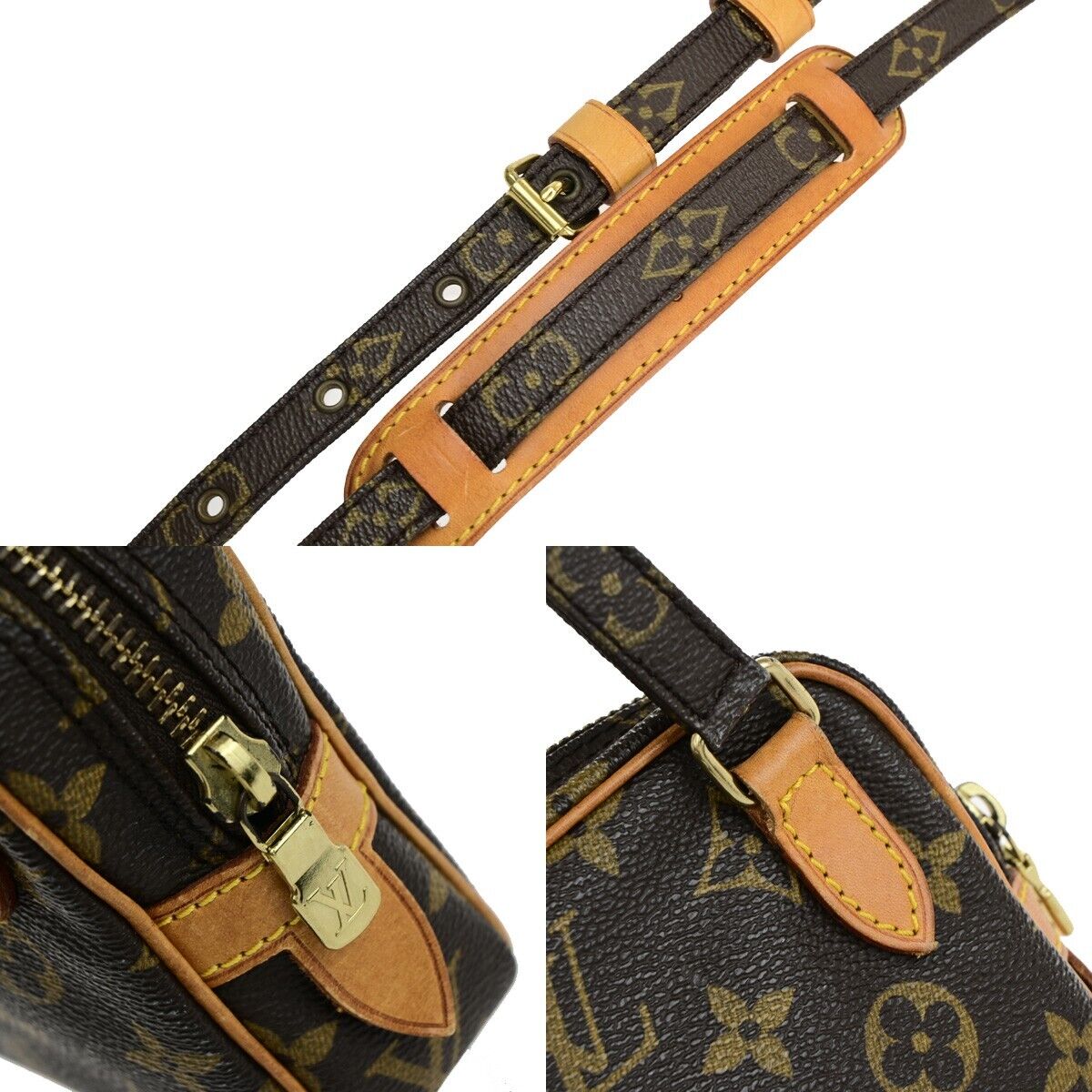 Louis Vuitton Marly, Brown, Canvas, shoulder