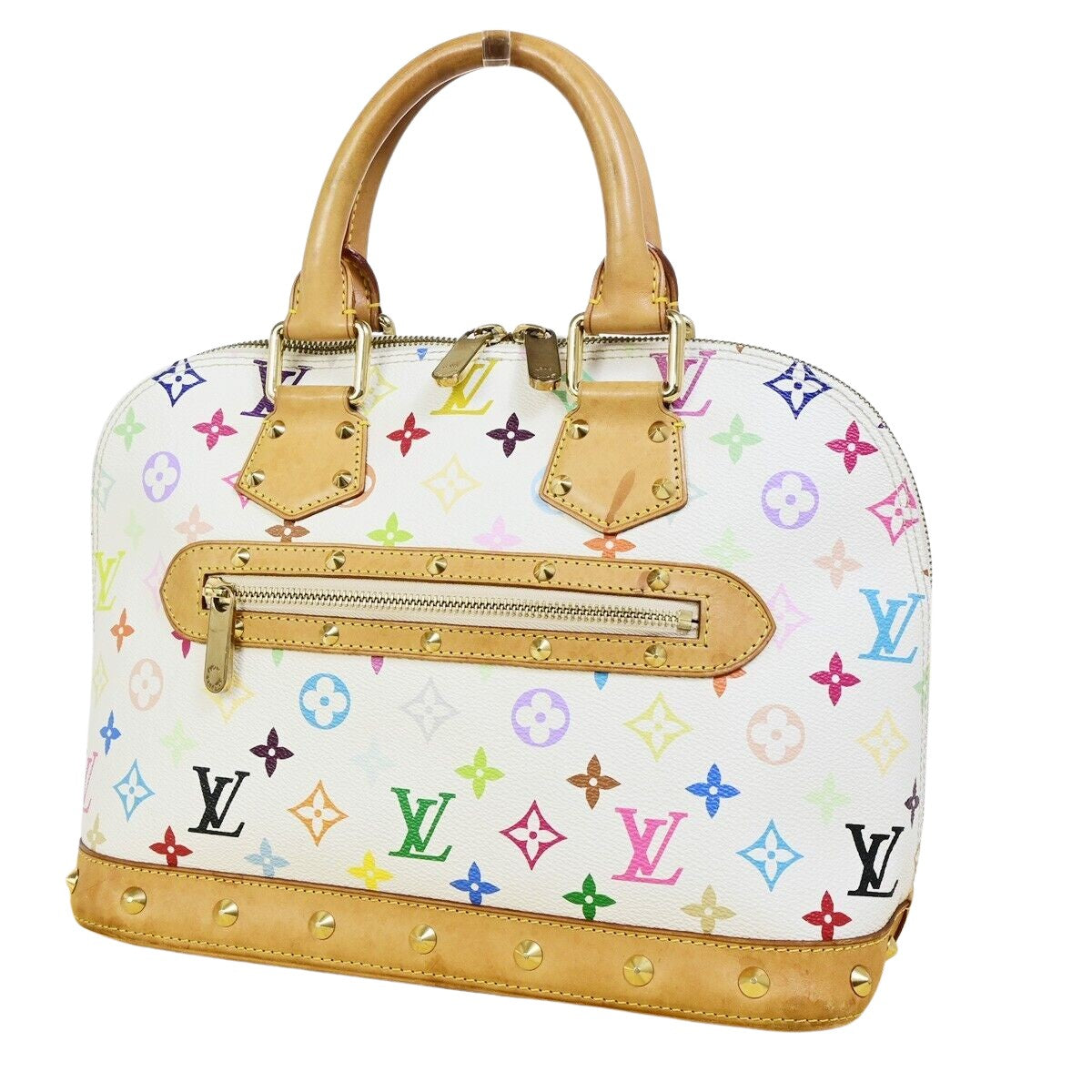 Louis Vuitton Alma, White, Canvas, handbag