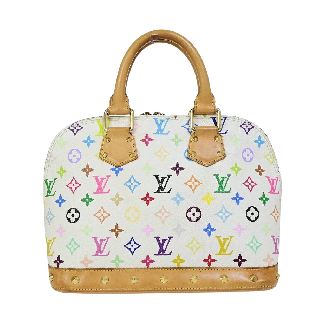 Louis Vuitton Alma, White, Canvas, handbag