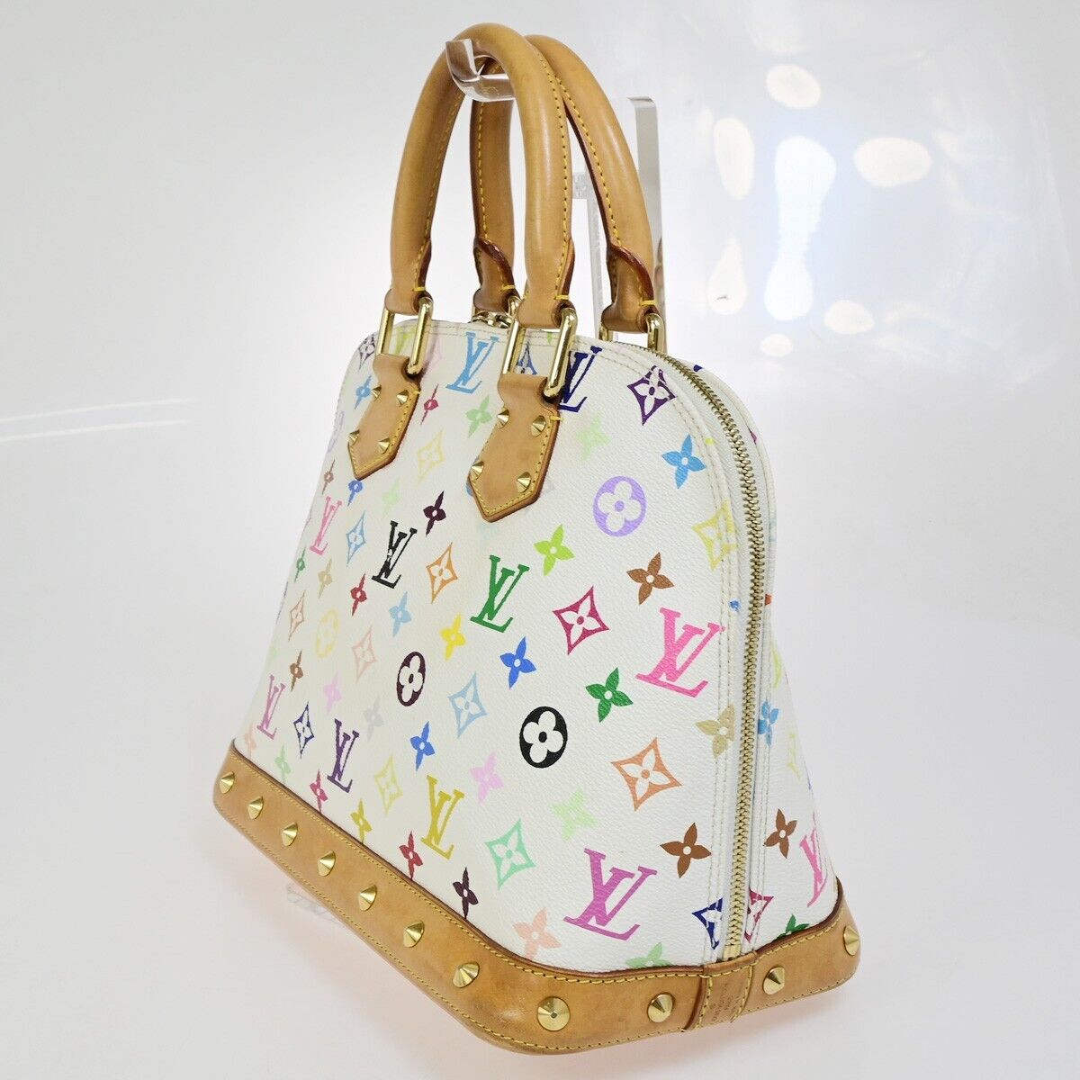 Louis Vuitton Alma, White, Canvas, handbag