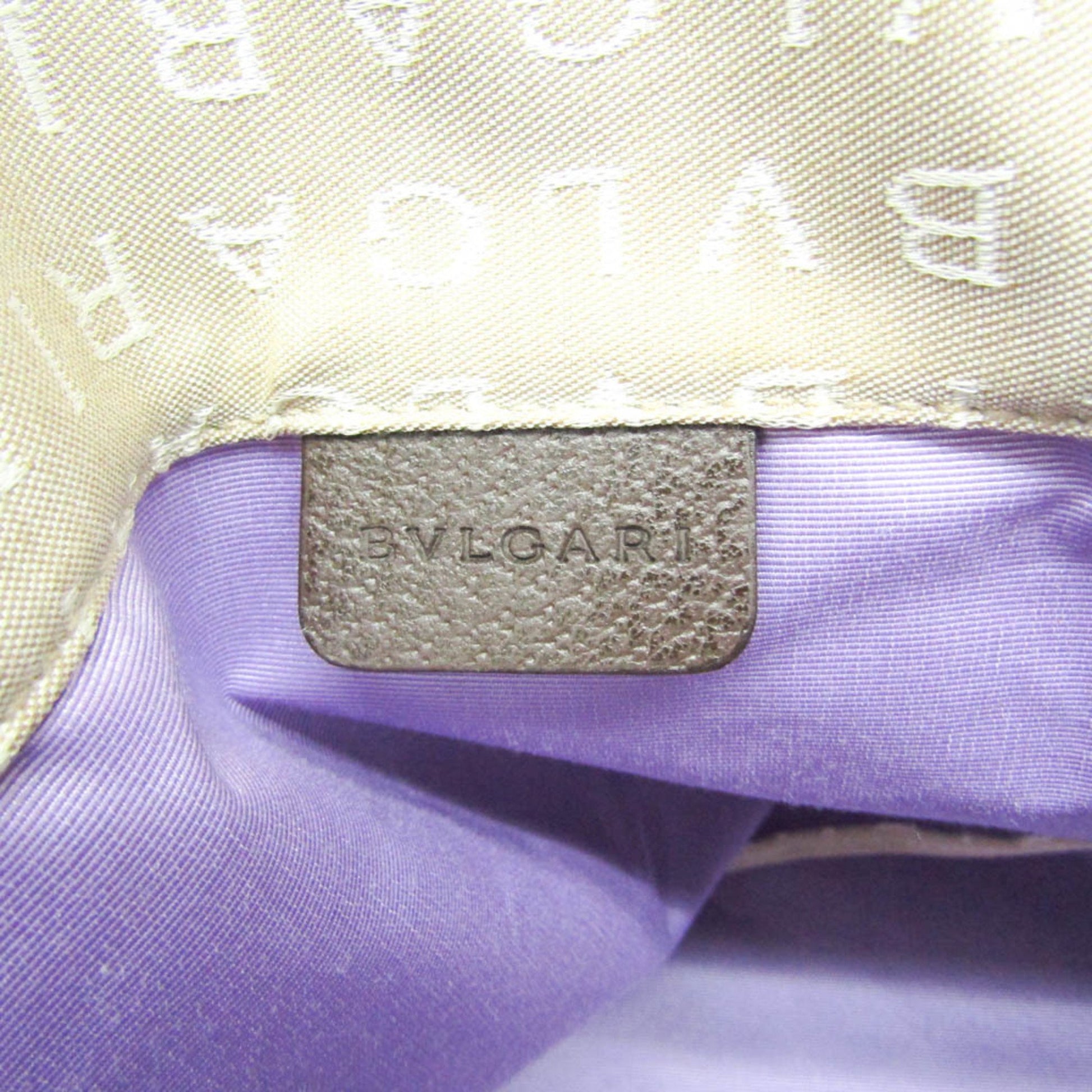 Bulgari Logo mania, Beige, Canvas, tote