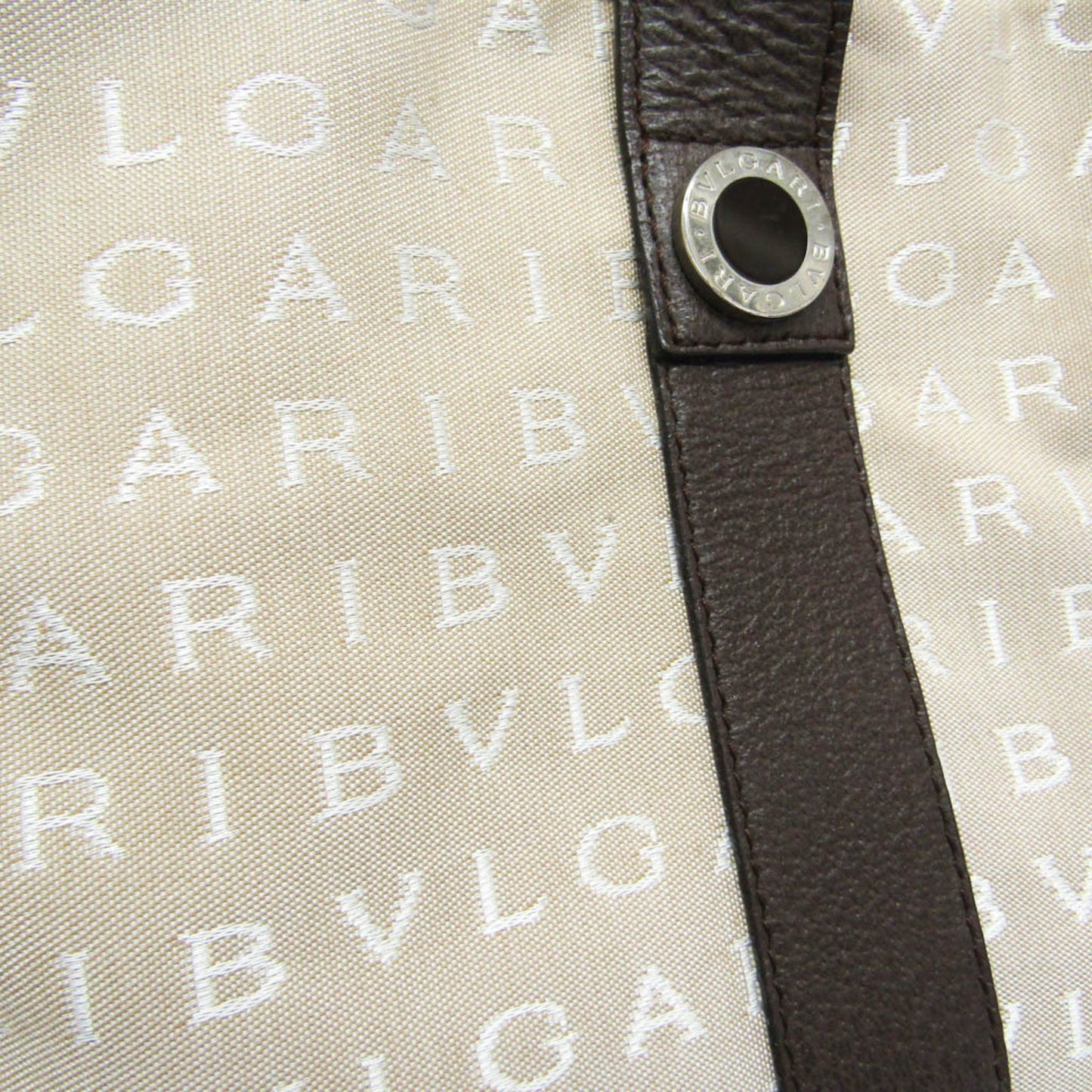 Bulgari Logo mania, Beige, Canvas, tote