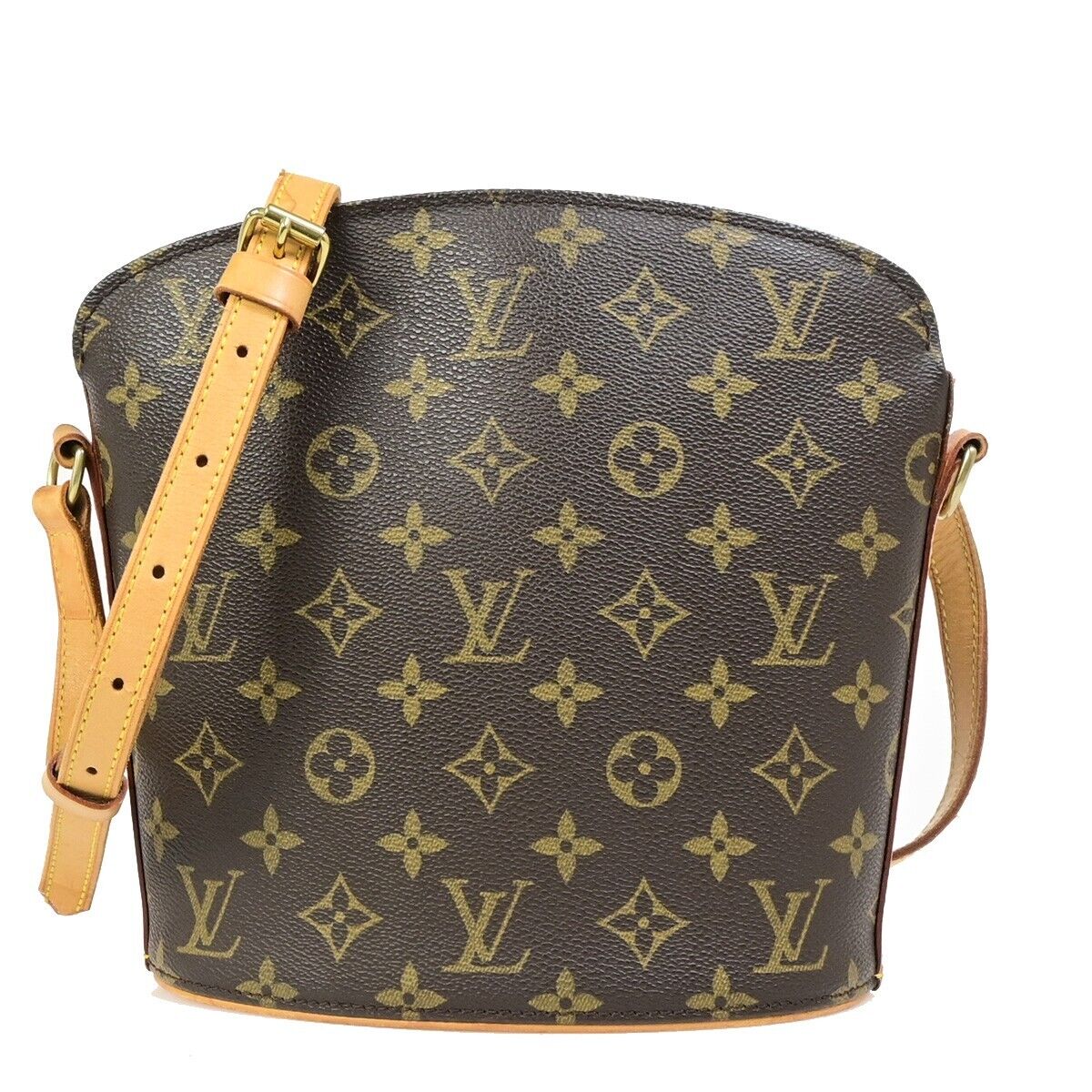 Louis Vuitton Drouot, Brown, Canvas, shoulder