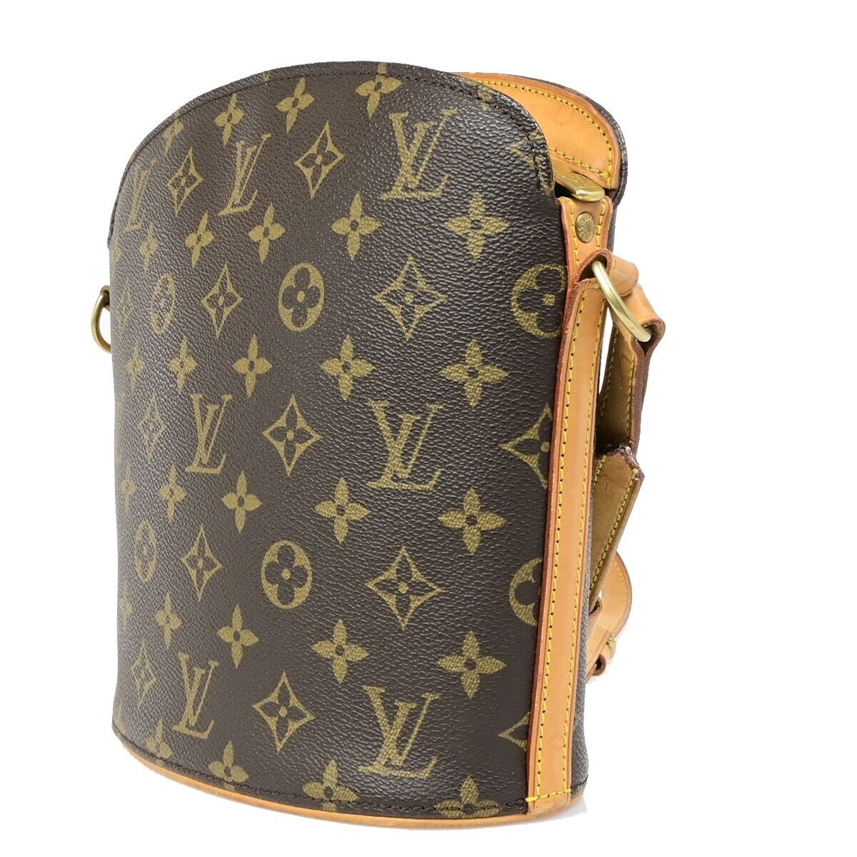 Louis Vuitton Drouot, Brown, Canvas, shoulder