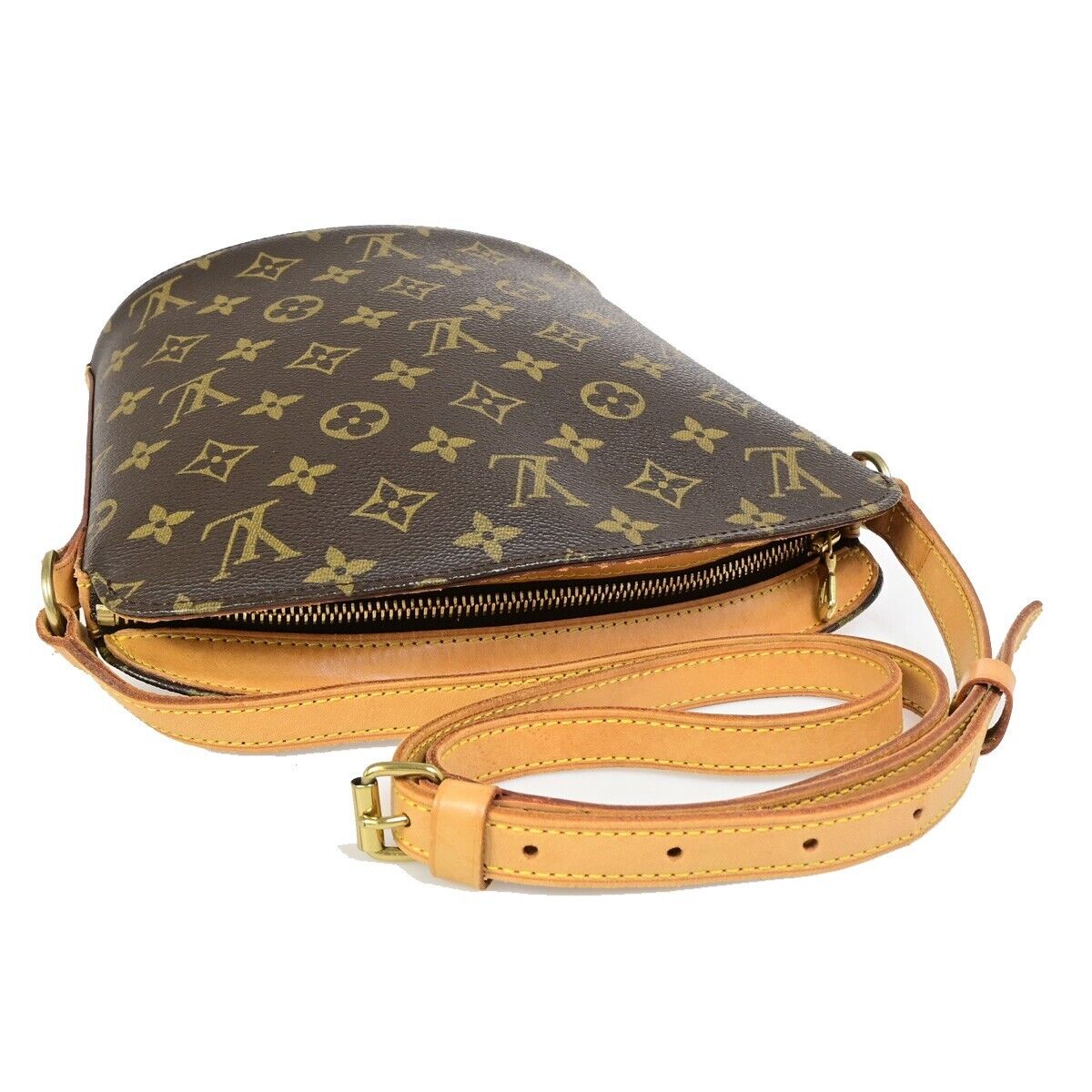 Louis Vuitton Drouot, Brown, Canvas, shoulder