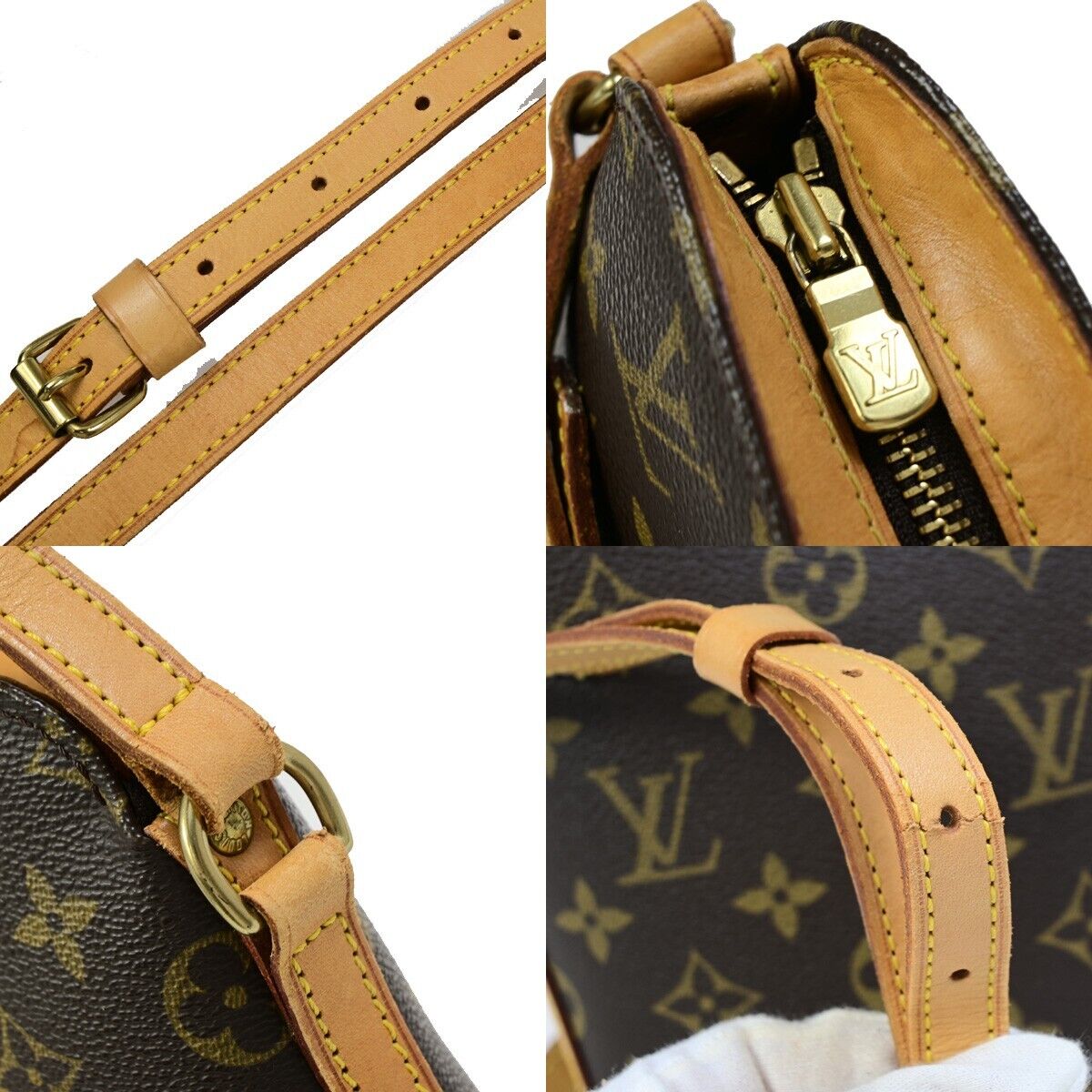 Louis Vuitton Drouot, Brown, Canvas, shoulder