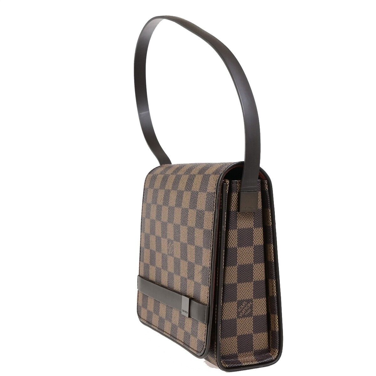 Louis Vuitton Belem MM, Brown, Canvas, handbag