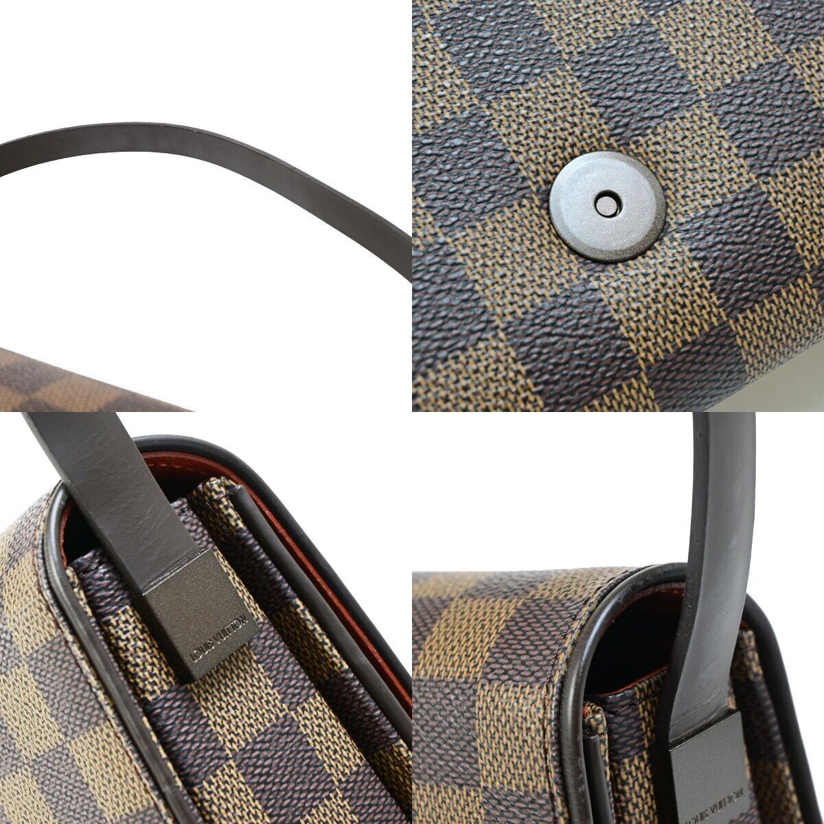 Louis Vuitton Belem MM, Brown, Canvas, handbag