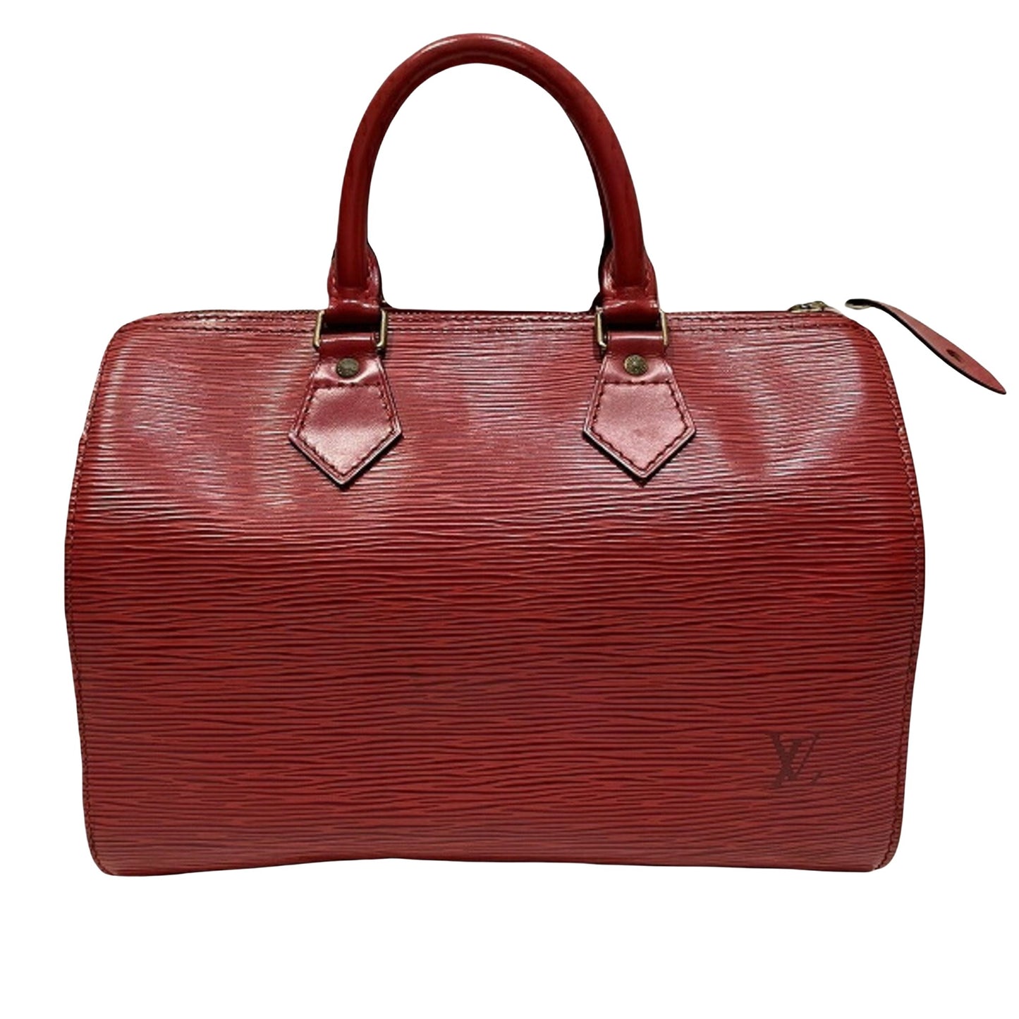 Louis Vuitton Speedy 25, Red, Leather, handbag