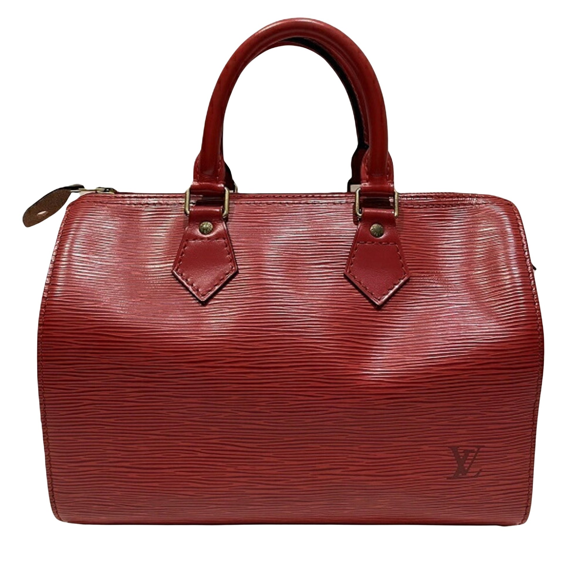 Louis Vuitton Speedy 25, Red, Leather, handbag