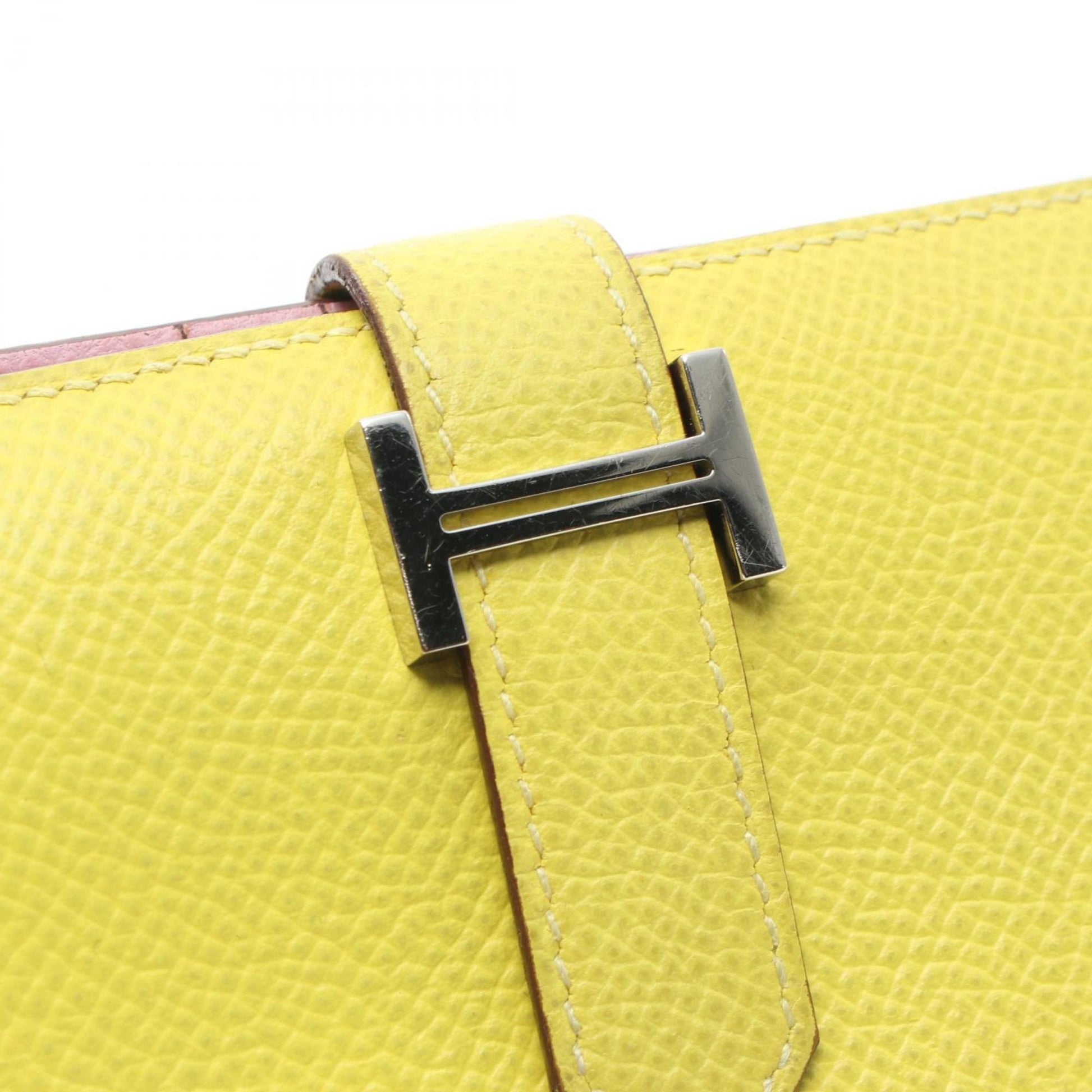 Hermès Béarn, Yellow, Leather, wallet