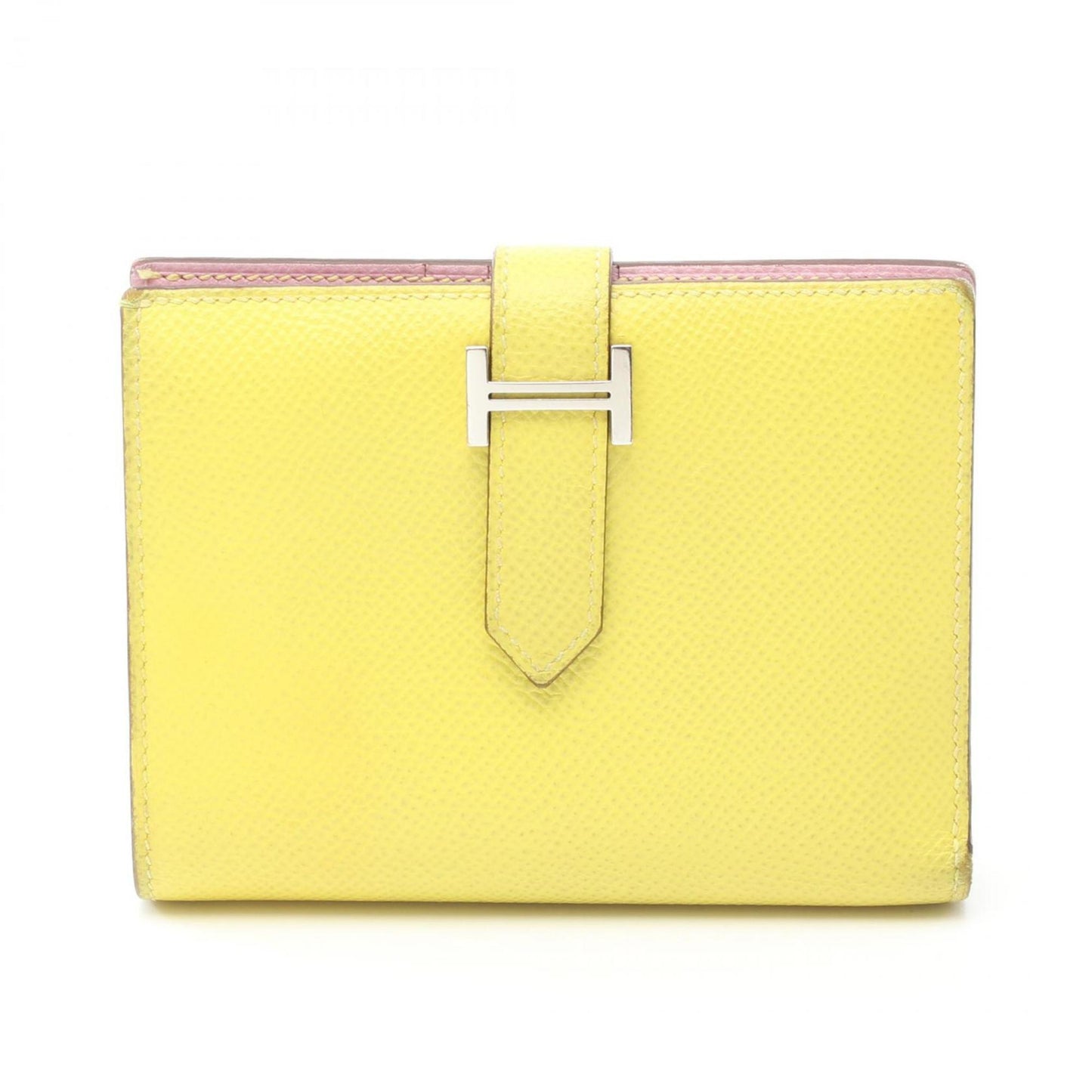 Hermès Béarn, Yellow, Leather, wallet