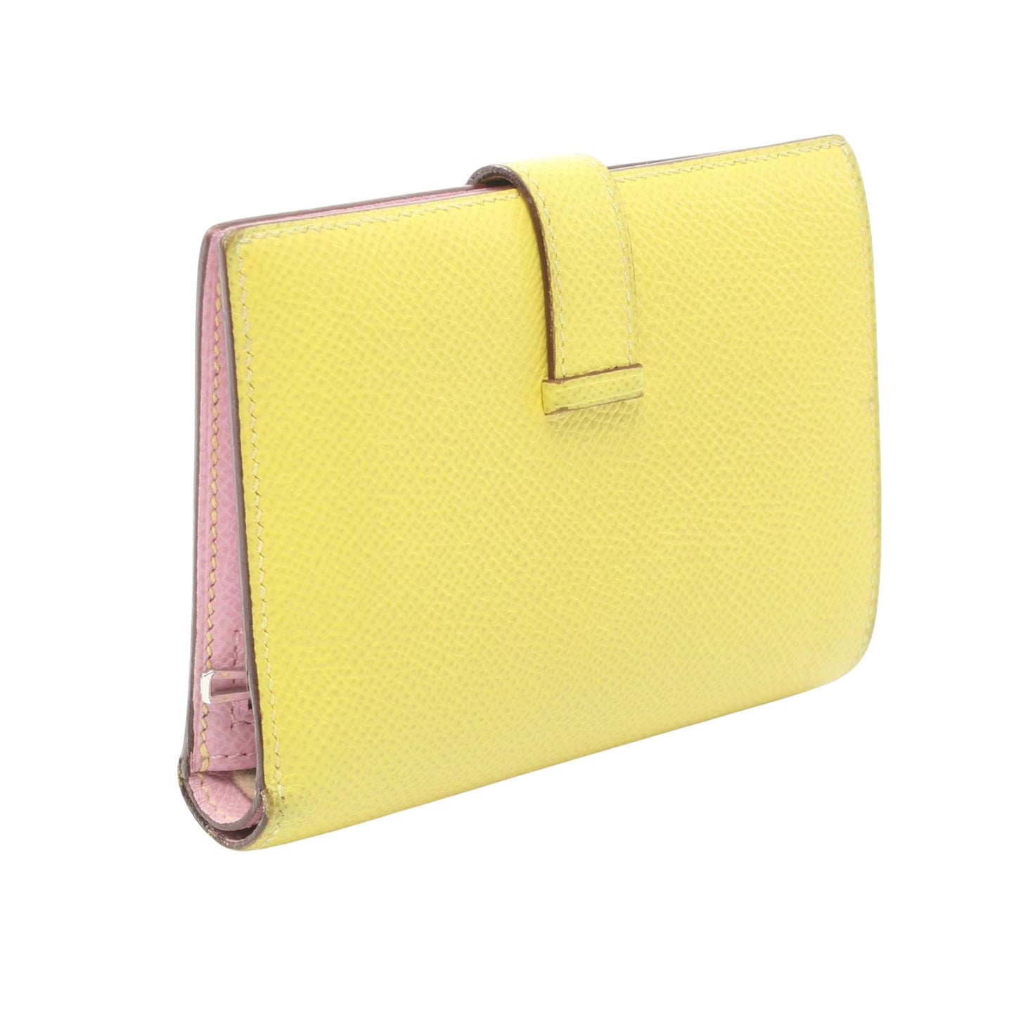 Hermès Béarn, Yellow, Leather, wallet