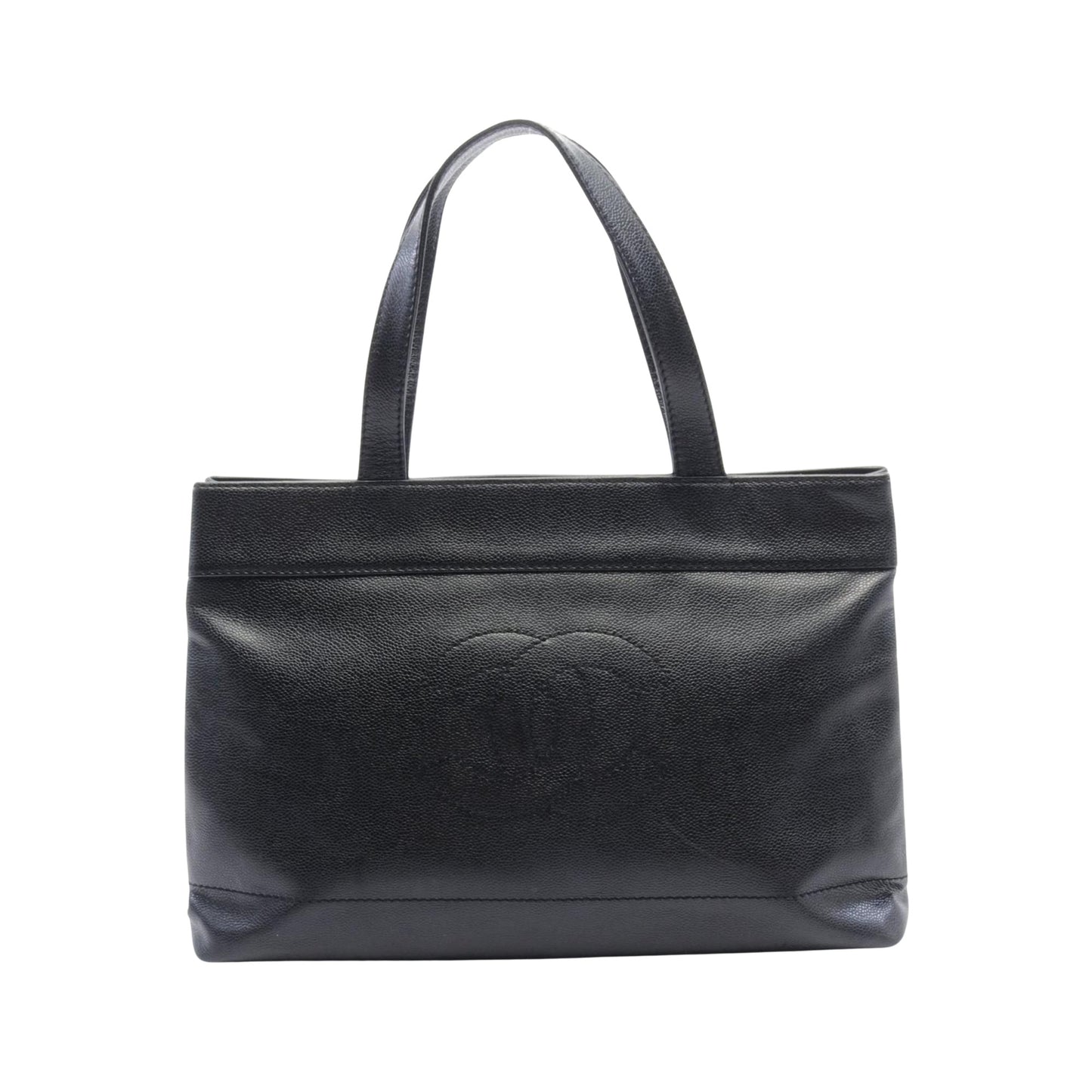 Chanel Logo CC, Black, Leather, tote