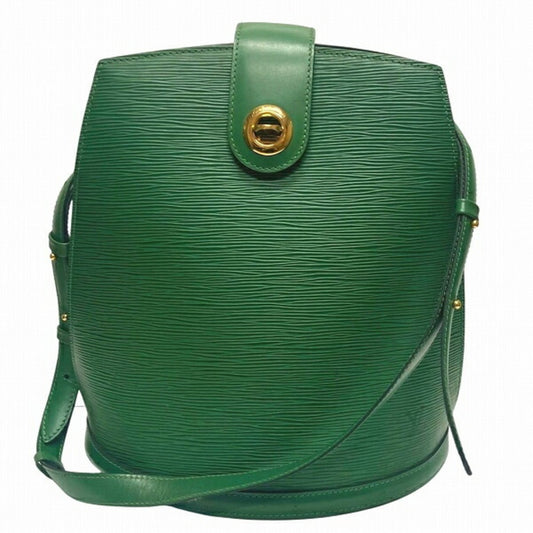 Louis Vuitton Cluny, Green, Leather, shoulder