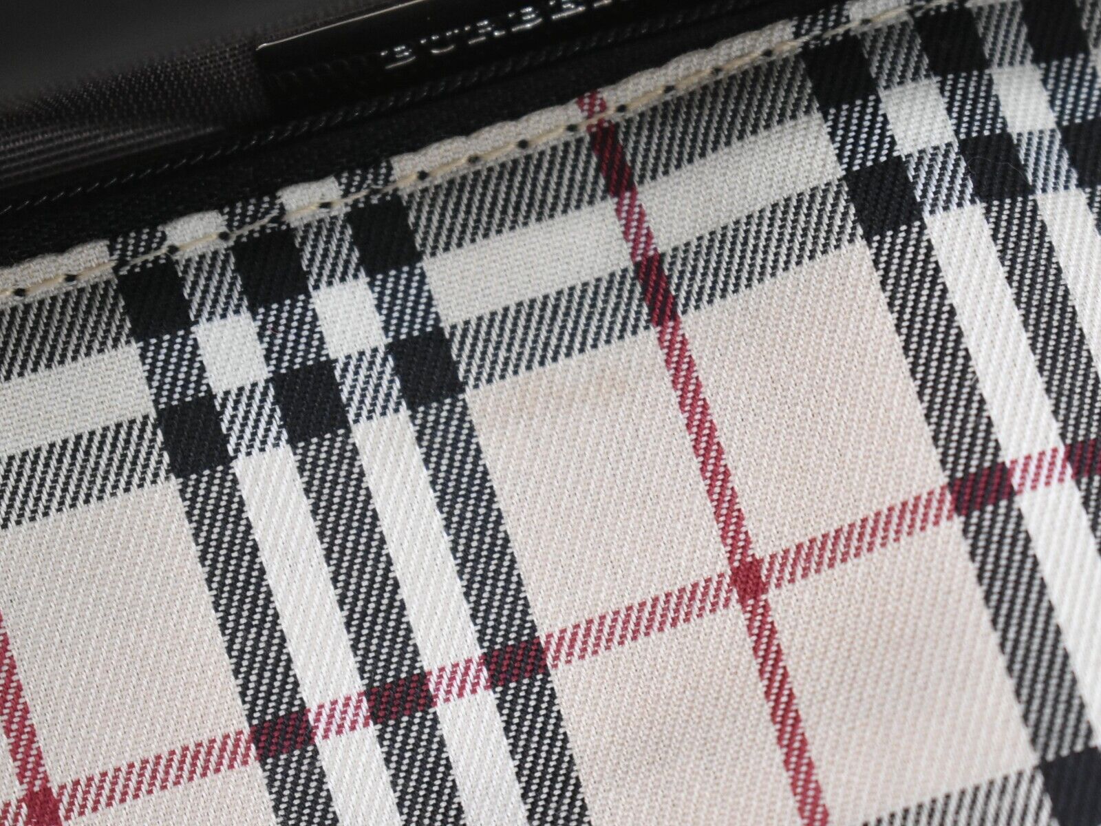 Burberry Nova Check, Black, Leather, tote