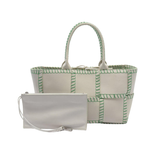 Bottega Veneta Arco, White, Leather, tote