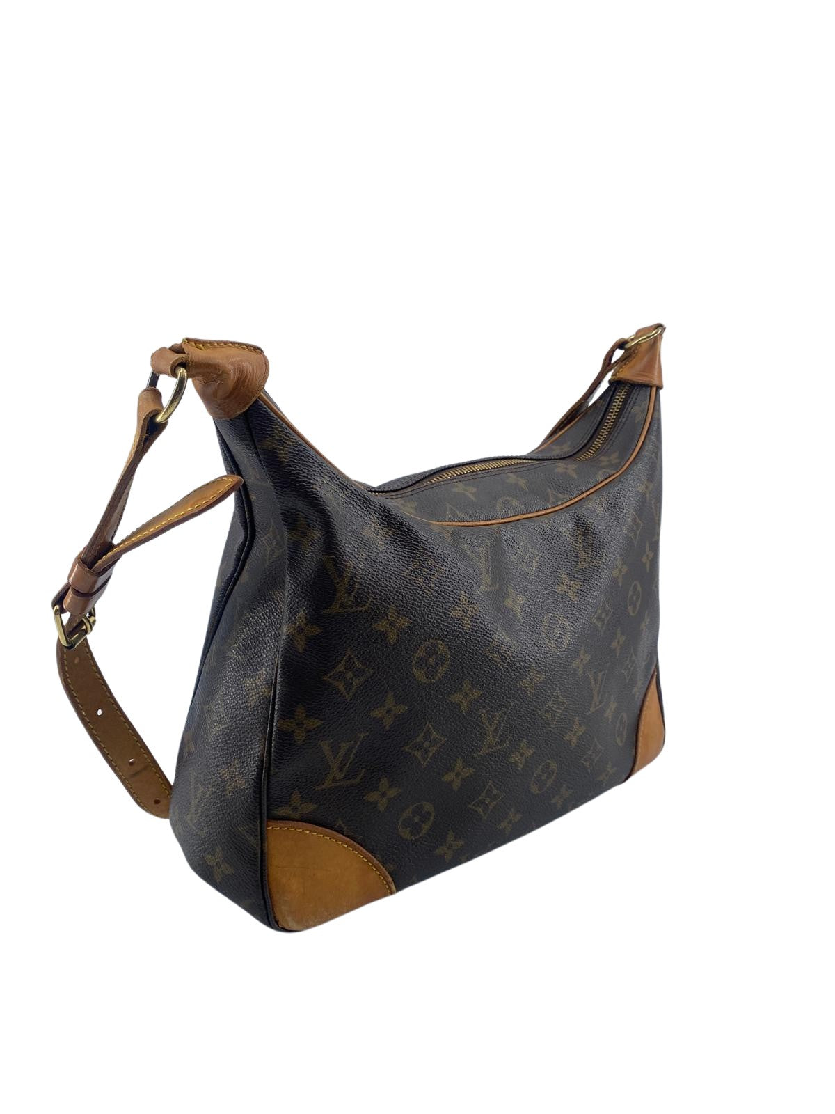 Louis Vuitton Boulogne, Brown, Leather, shoulder