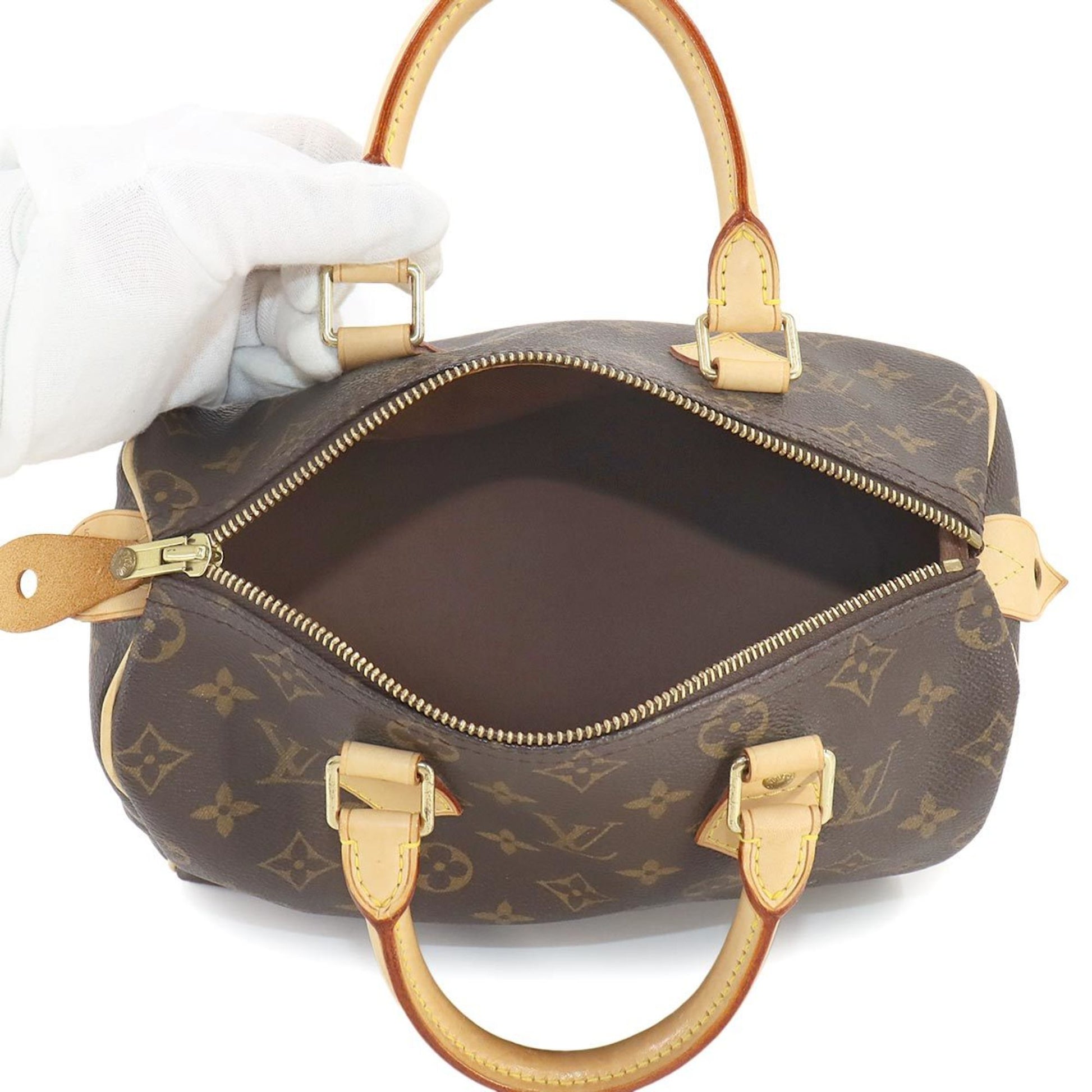 Louis Vuitton Speedy 25, Brown, Canvas, handbag