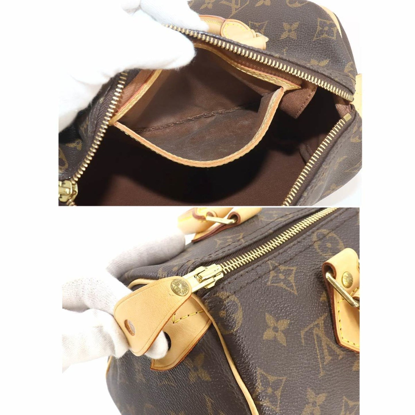 Louis Vuitton Speedy 25, Brown, Canvas, handbag