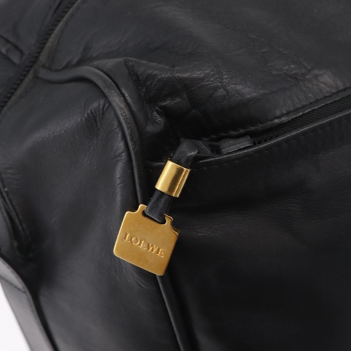 Loewe Travel Line Boston, Black, Leather, Travel Bag