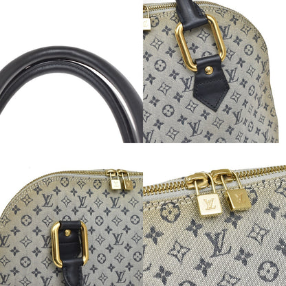 Louis Vuitton Alma Mini Lin, Blue, Canvas, Handbag