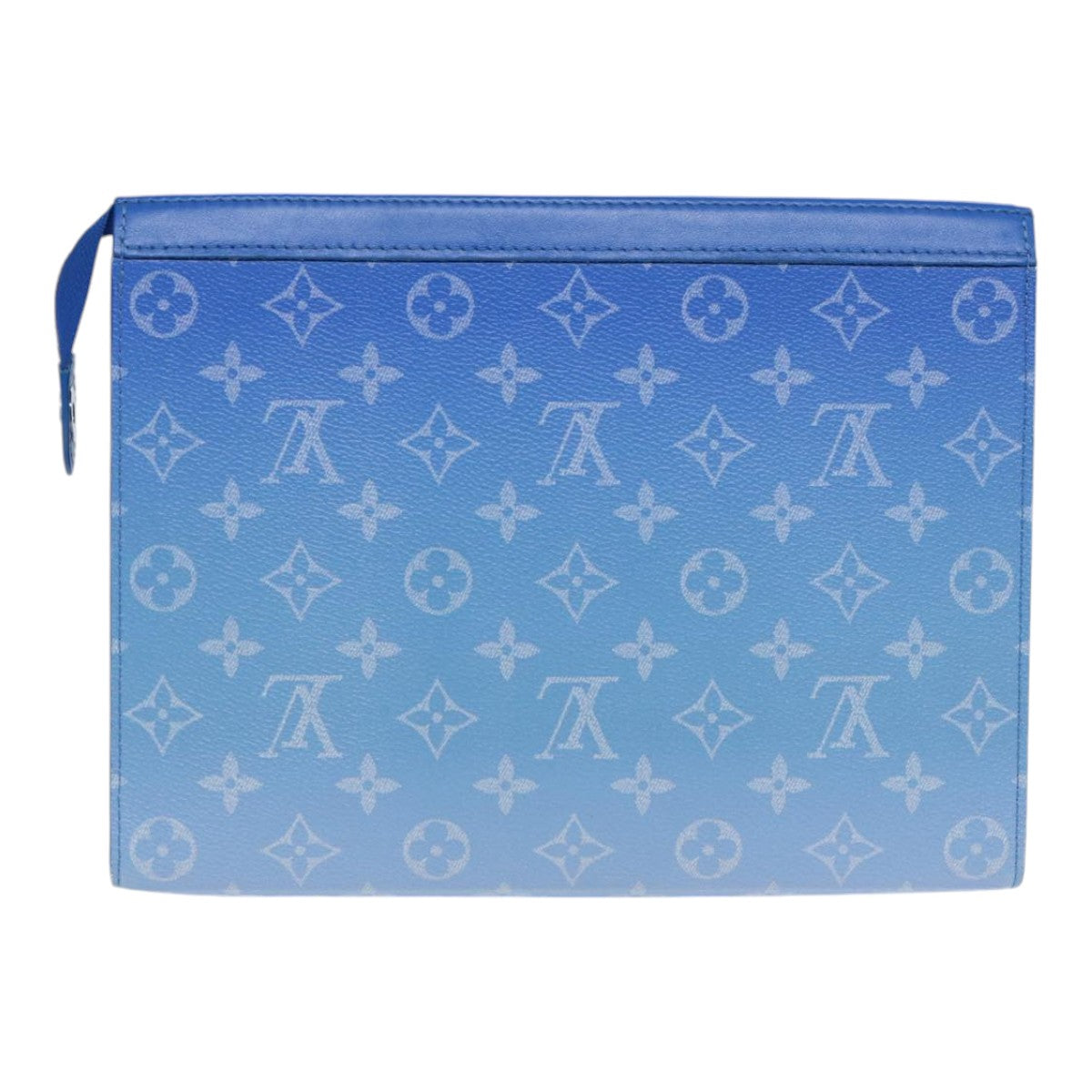 Louis Vuitton Pochette voyage, Blue, Canvas, clutch