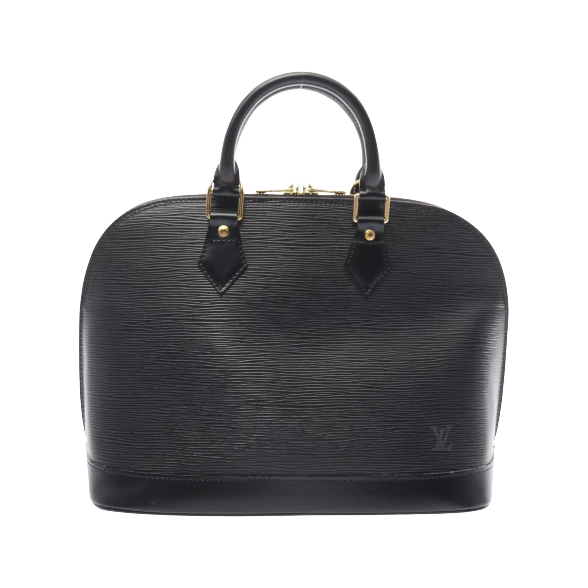 Louis Vuitton Alma, Black, Leather, handbag