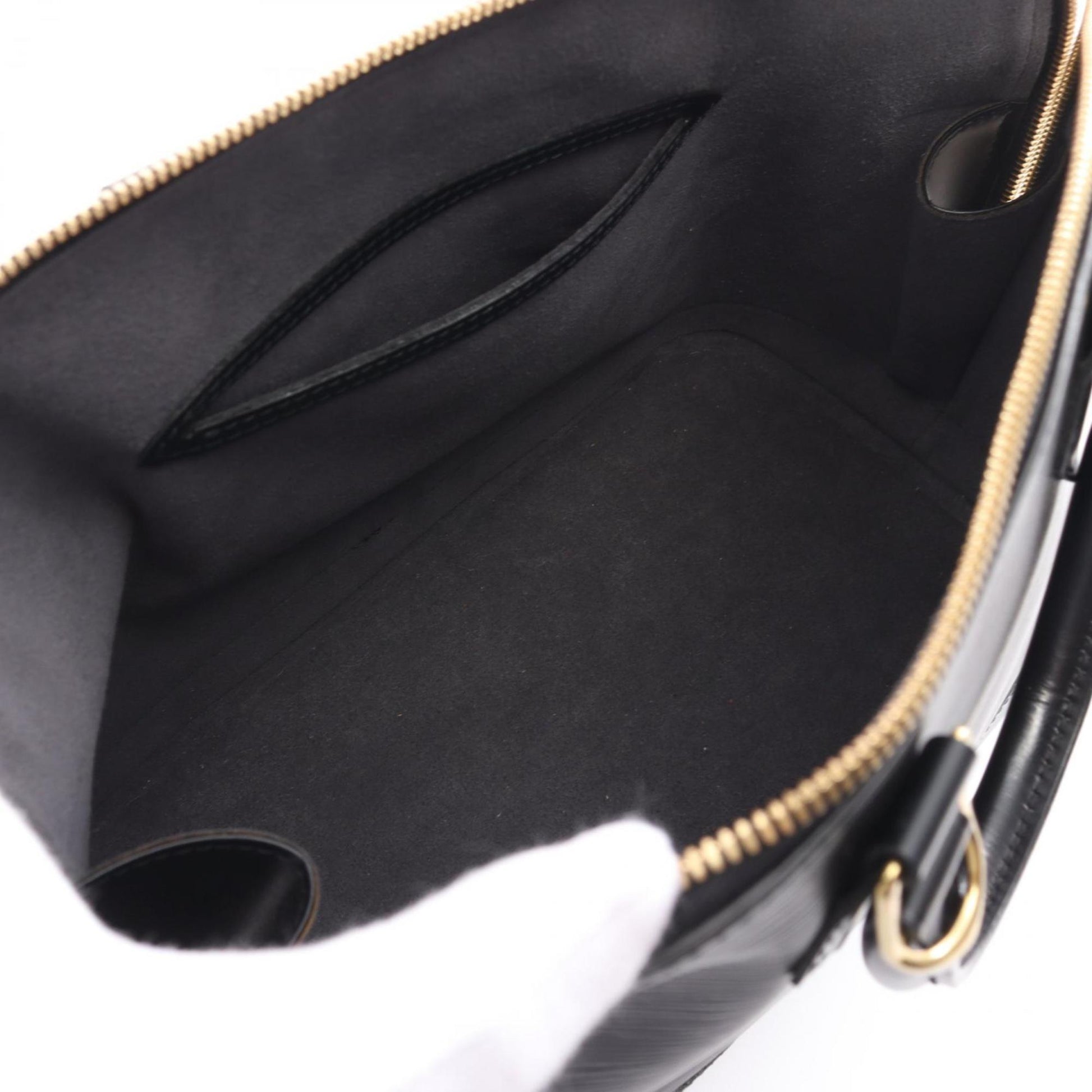 Louis Vuitton Alma, Black, Leather, handbag