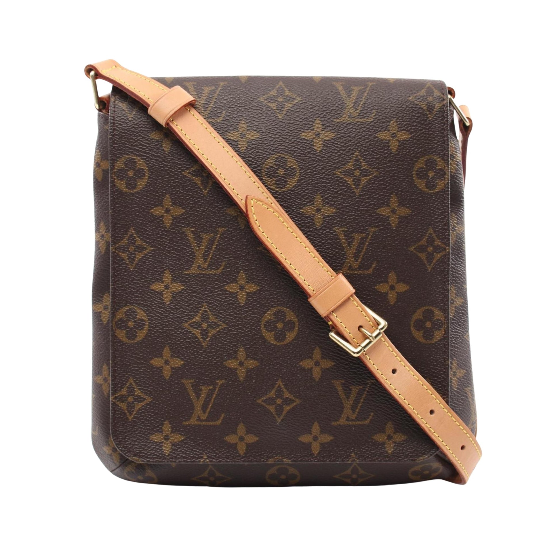 Louis Vuitton Musette Salsa, Brown, Canvas, shoulder