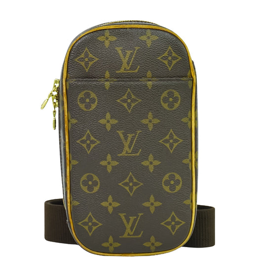 Louis Vuitton Pochette gange, Brown, Canvas, clutch