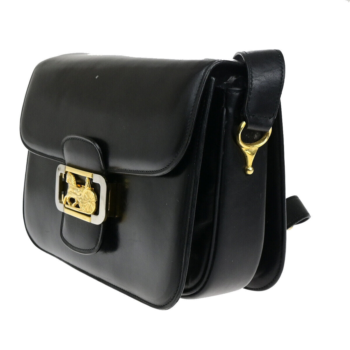 Céline Horse carriage, Black, Leather, handbag