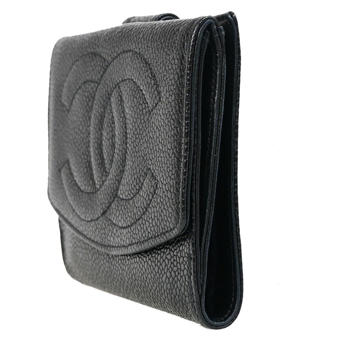 Chanel Logo CC, Black, Leather, wallet