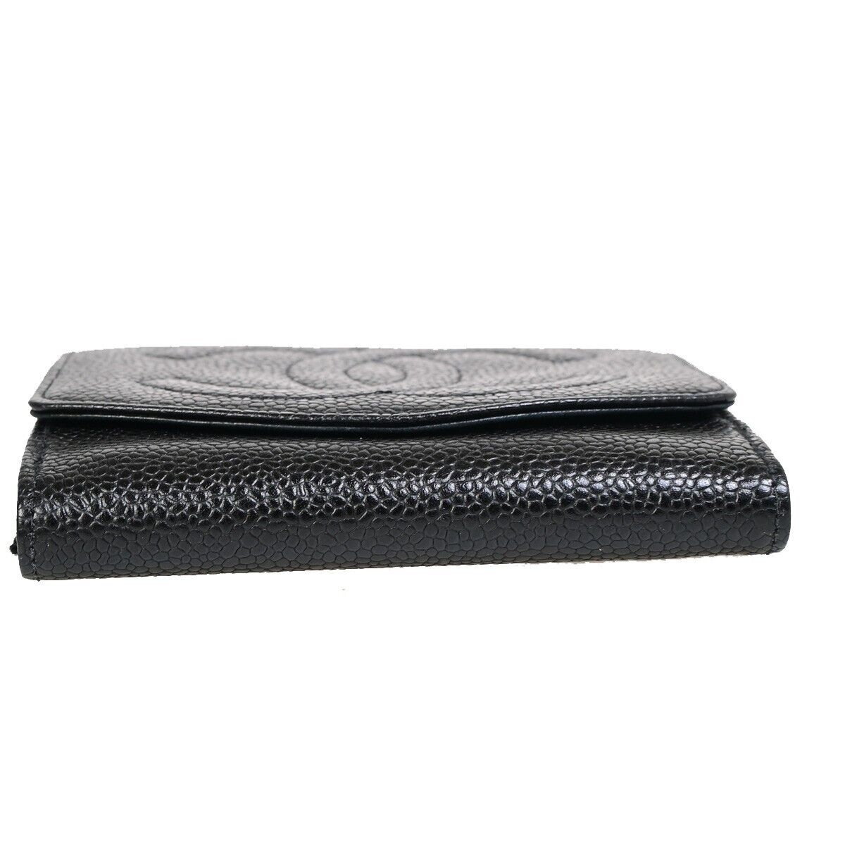 Chanel Logo CC, Black, Leather, wallet