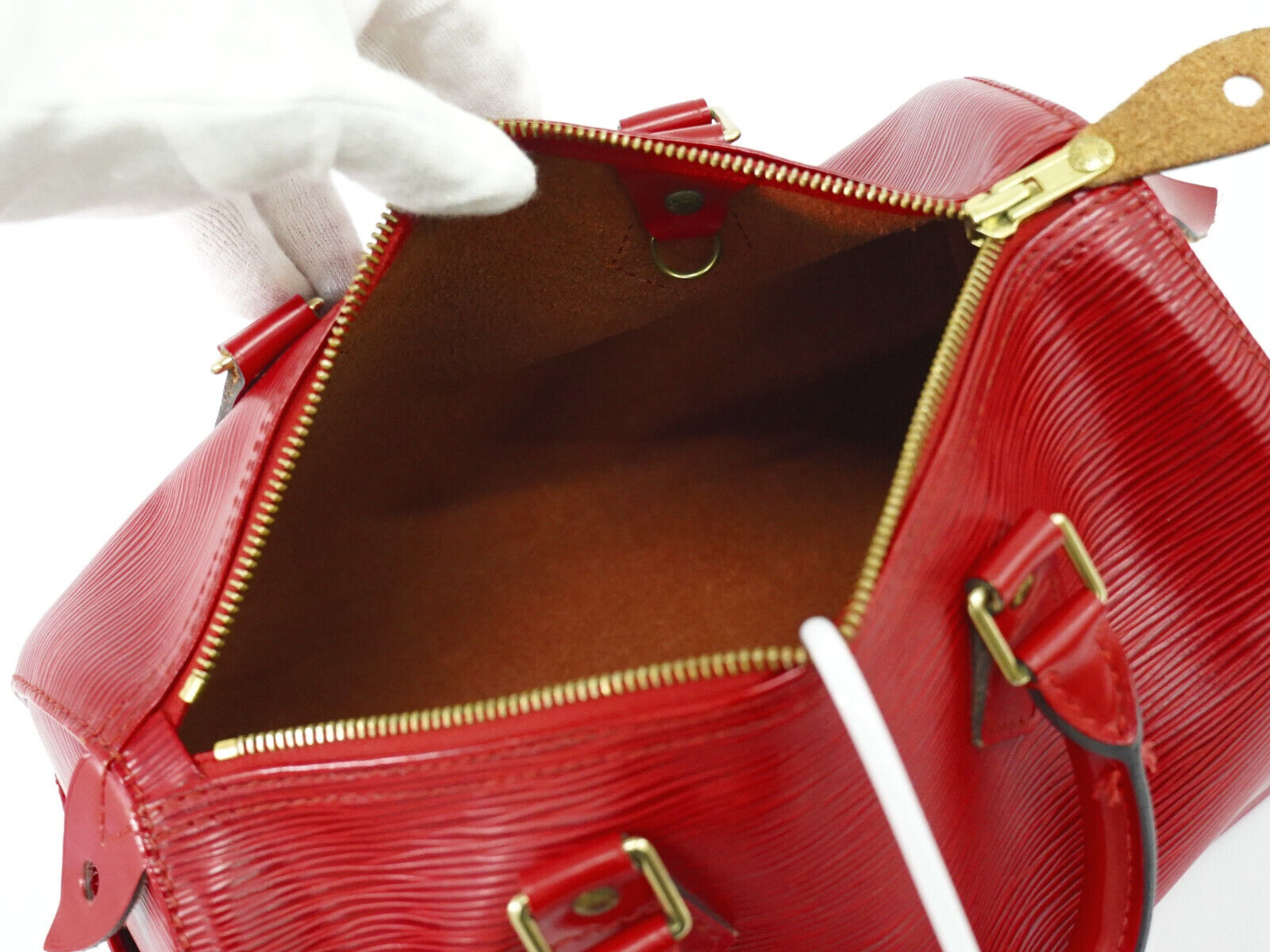 Louis Vuitton Speedy 25, Red, Gold Plated, handbag