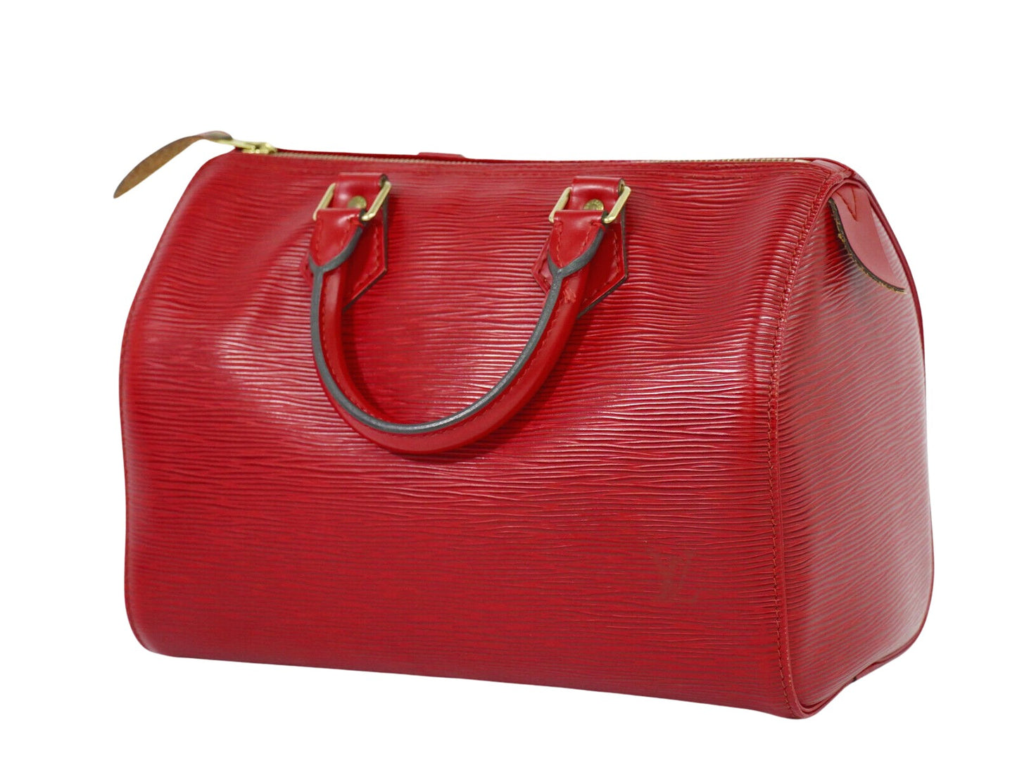 Louis Vuitton Speedy 25, Red, Gold Plated, handbag