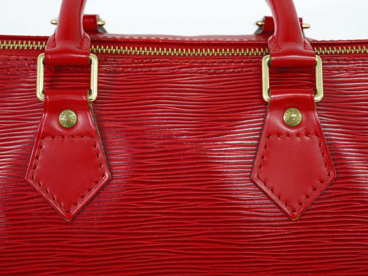 Louis Vuitton Speedy 25, Red, Gold Plated, handbag