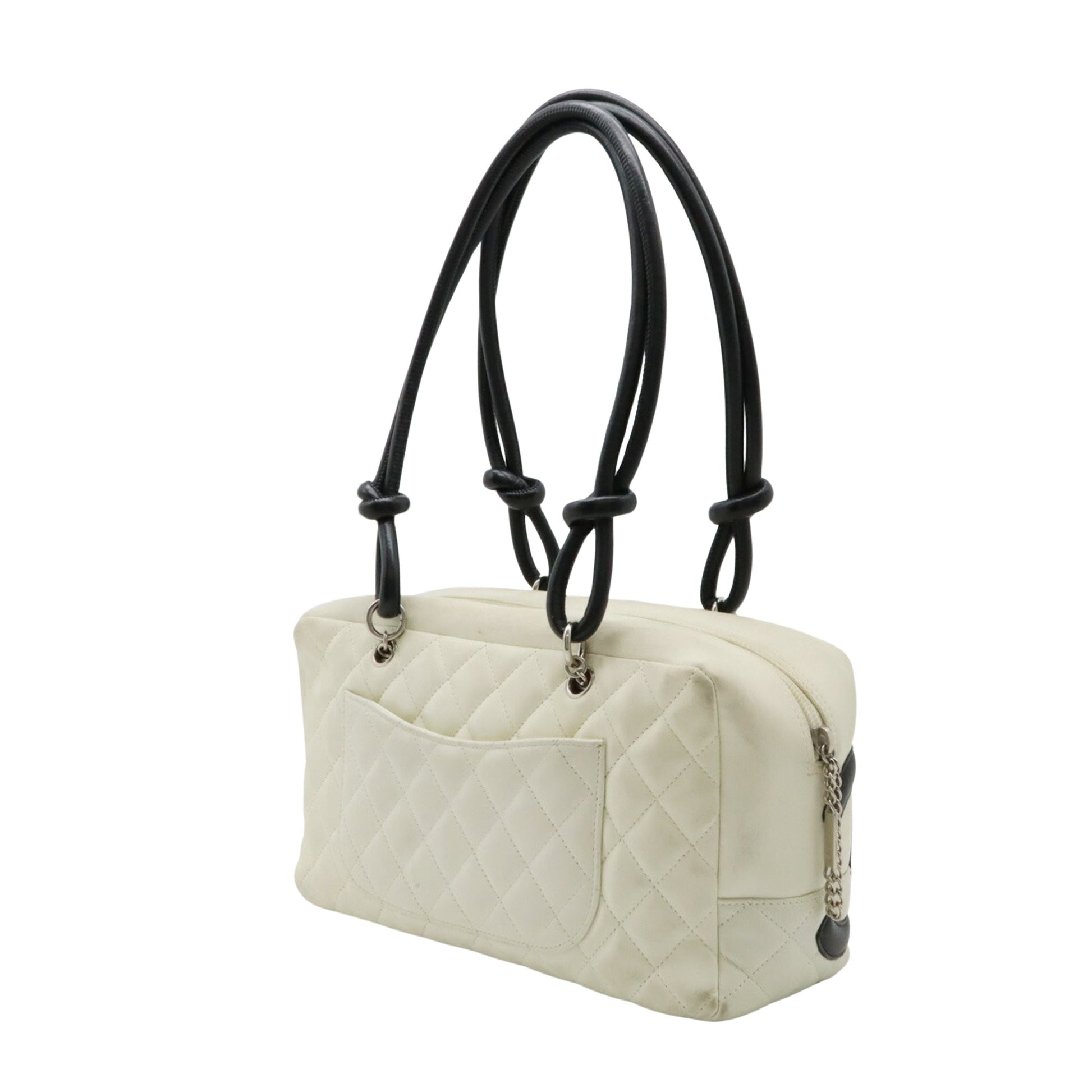 Chanel Cambon, White, Leather, shoulder