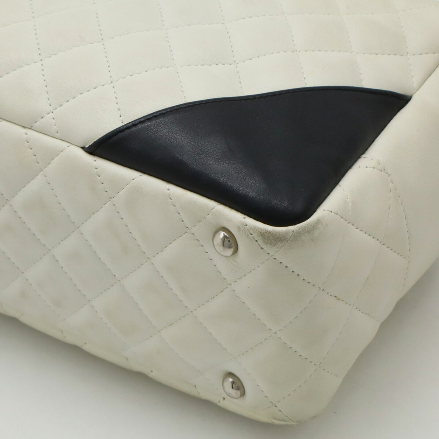 Chanel Cambon, White, Leather, shoulder