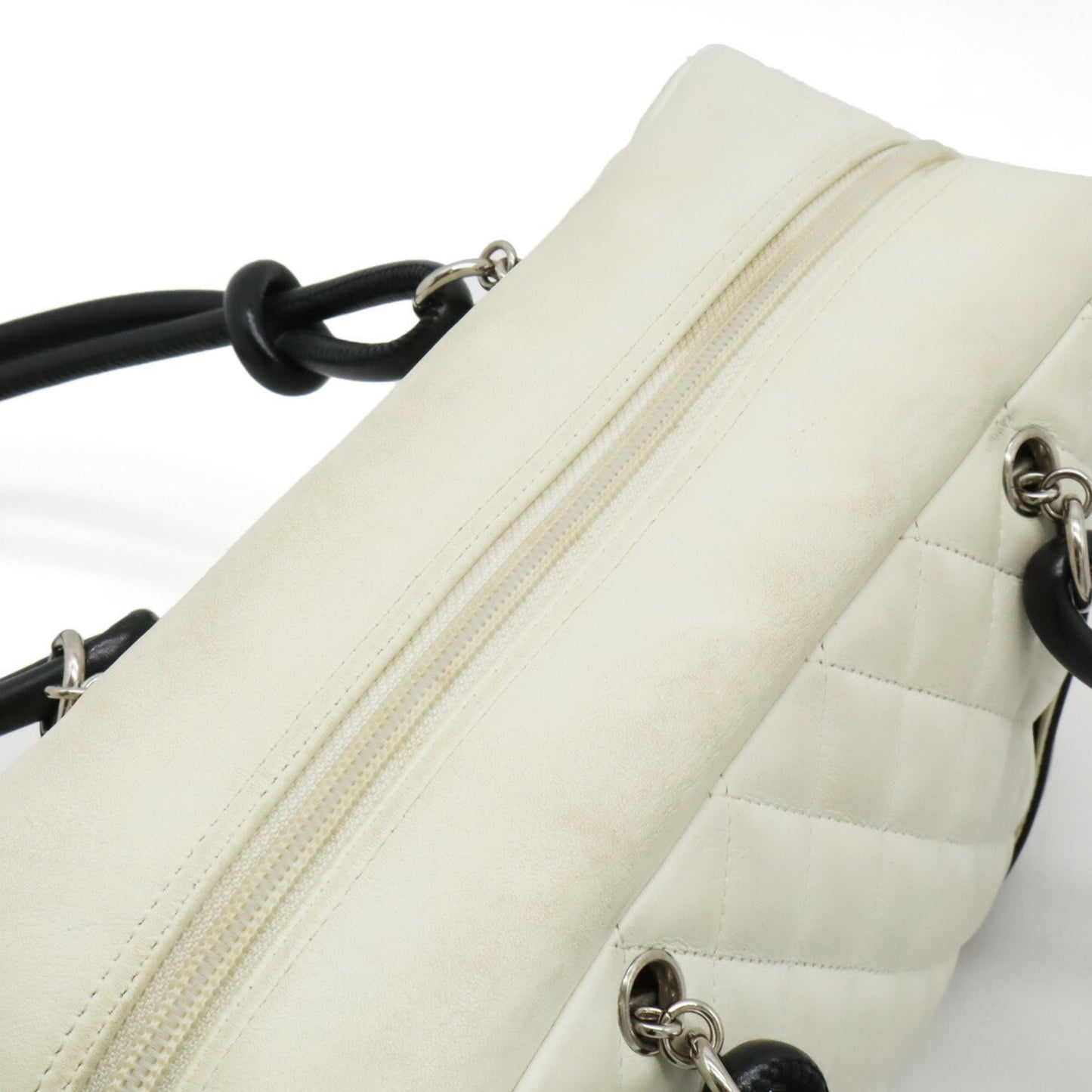 Chanel Cambon, White, Leather, shoulder