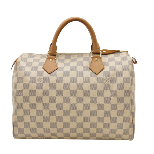 Louis Vuitton Speedy 30, White, Canvas, handbag