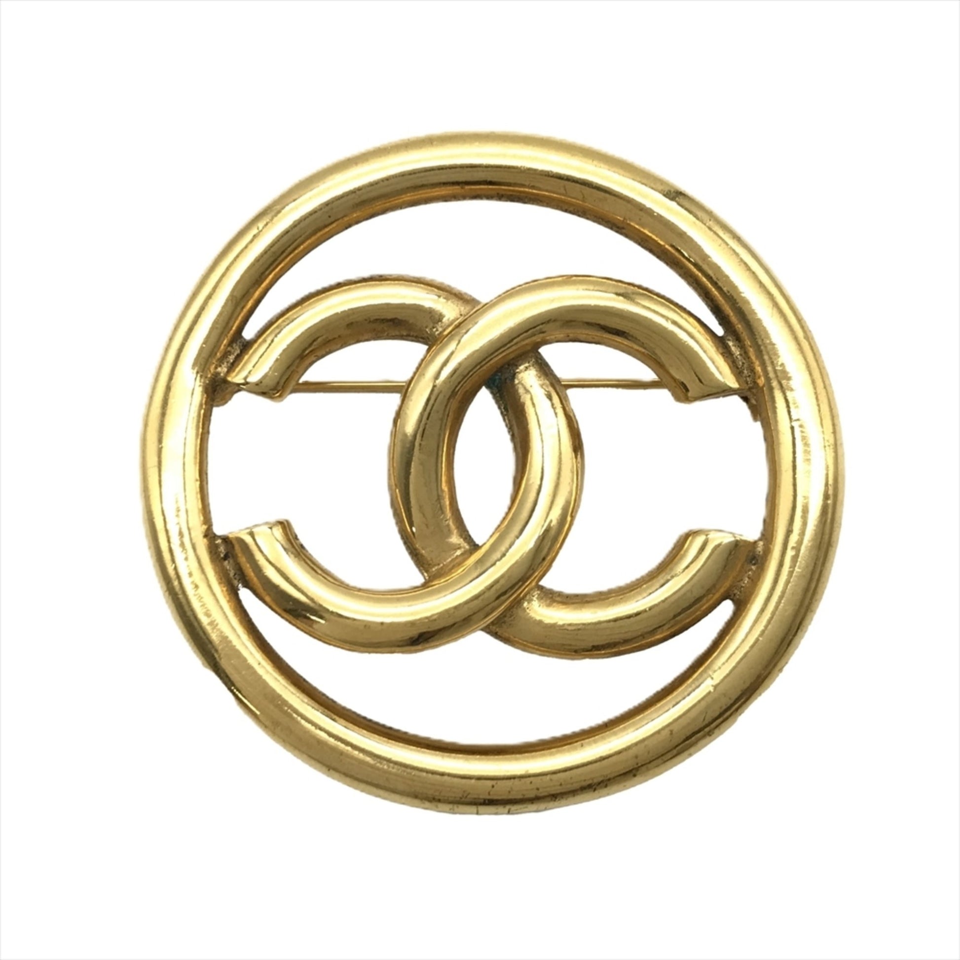 Chanel Logo CC, Gold, Gold Plated, brooch