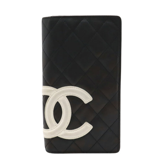 Chanel Cambon, Black, Leather, wallet